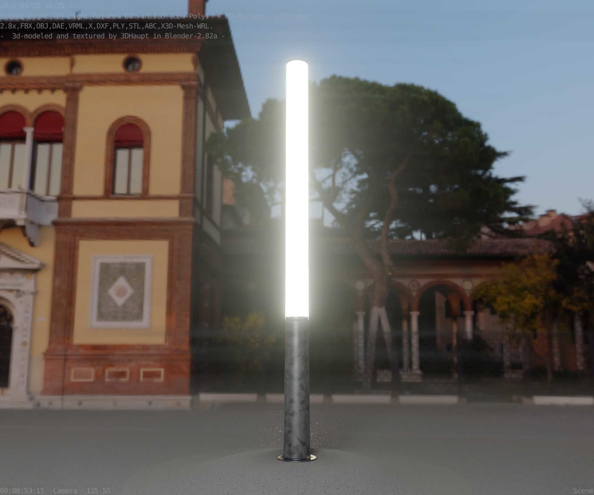 Galvanized Light-Column -13- Street-Light 9 Low-poly 3D model_19
