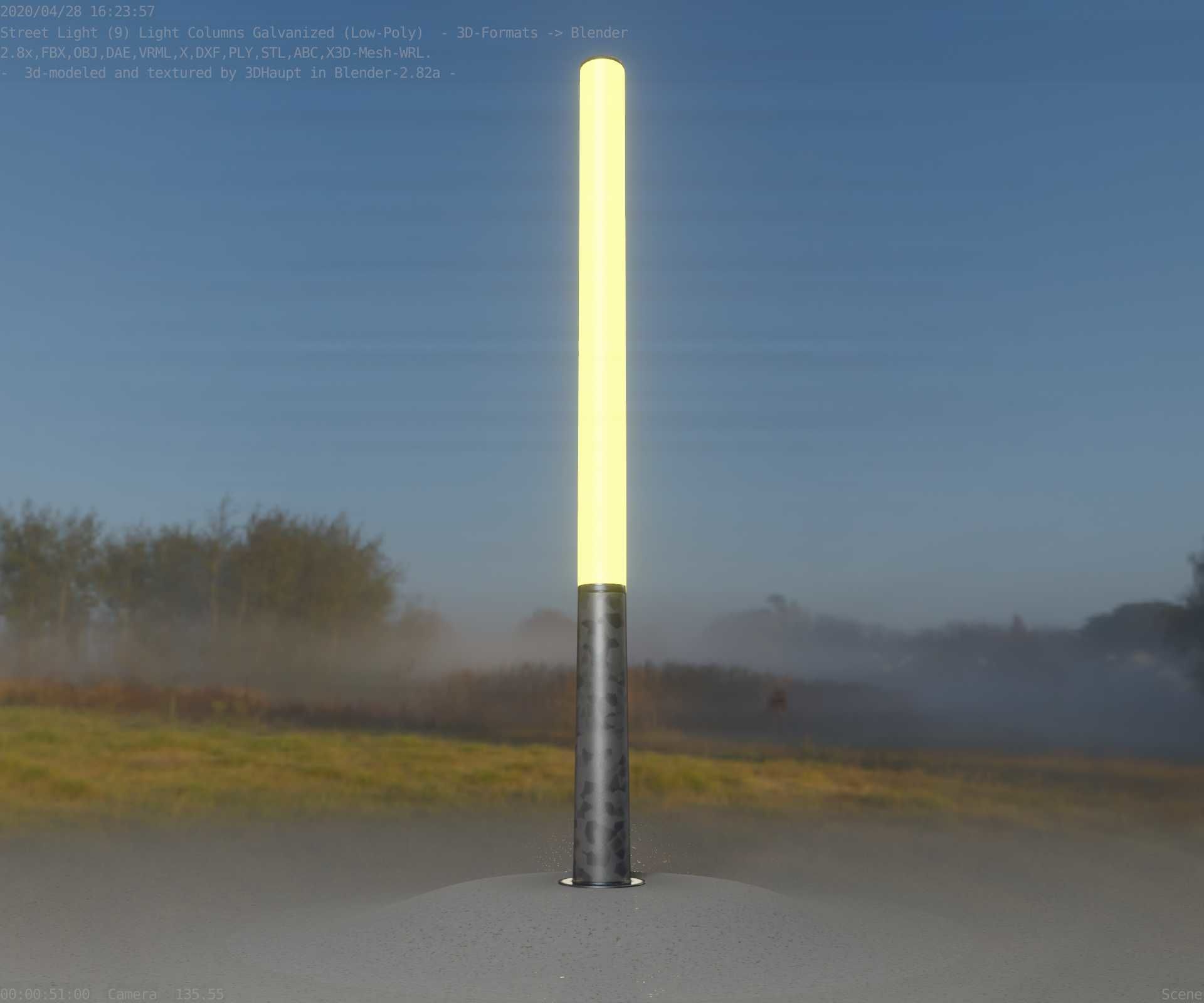 Galvanized Light-Column -13- Street-Light 9 Low-poly 3D model_43
