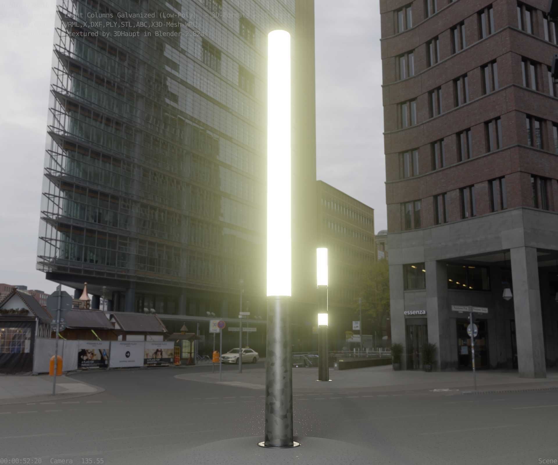 Galvanized Light-Column -13- Street-Light 9 Low-poly 3D model_89