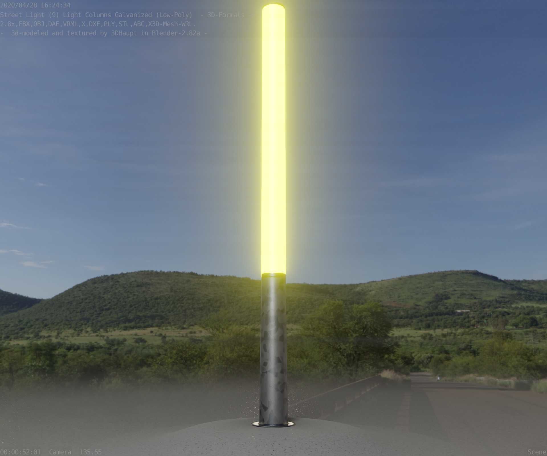 Galvanized Light-Column -13- Street-Light 9 Low-poly 3D model_70