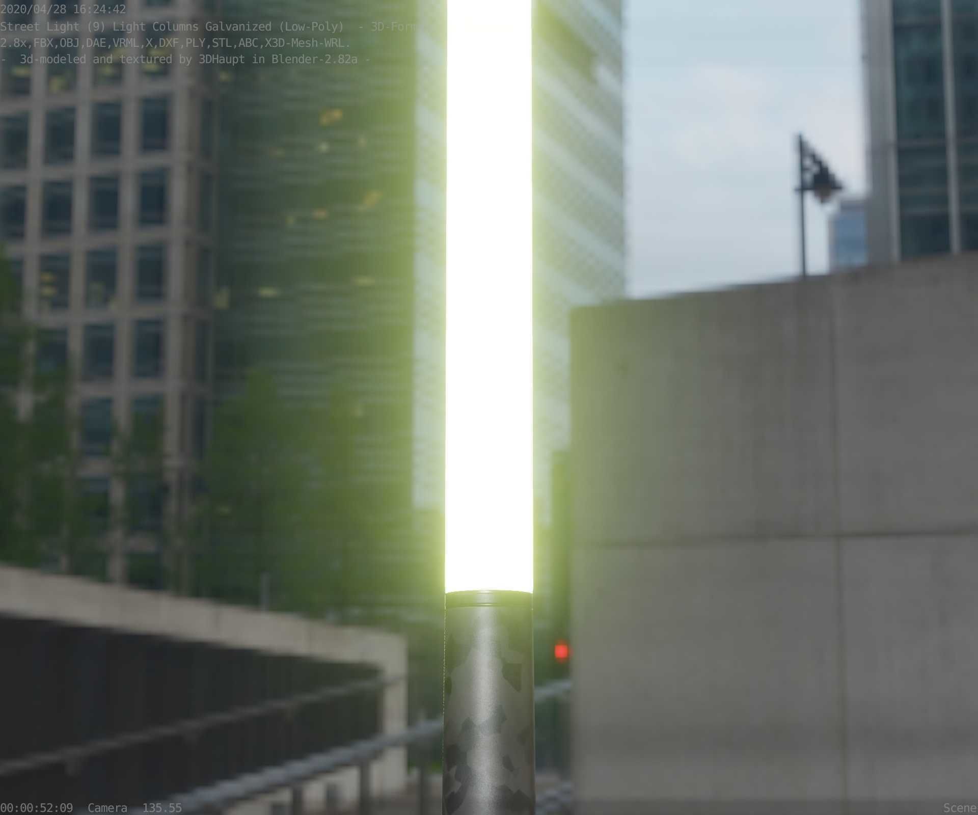 Galvanized Light-Column -13- Street-Light 9 Low-poly 3D model_78