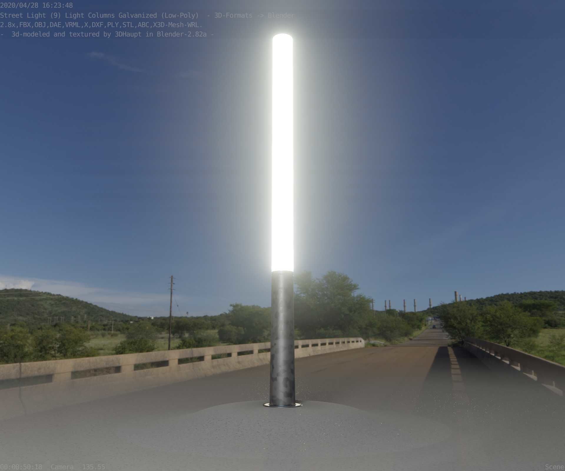 Galvanized Light-Column -13- Street-Light 9 Low-poly 3D model_37