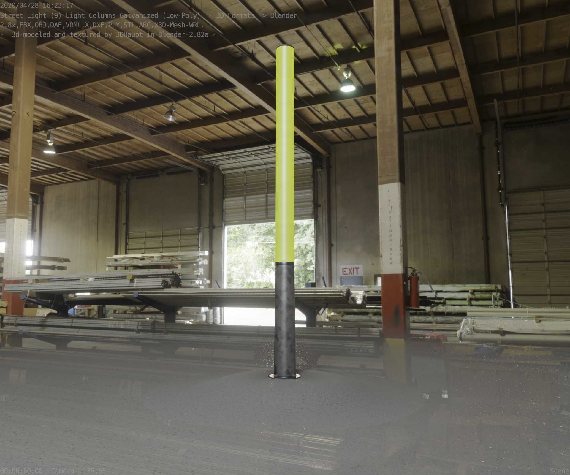 Galvanized Light-Column -13- Street-Light 9 Low-poly 3D model_29