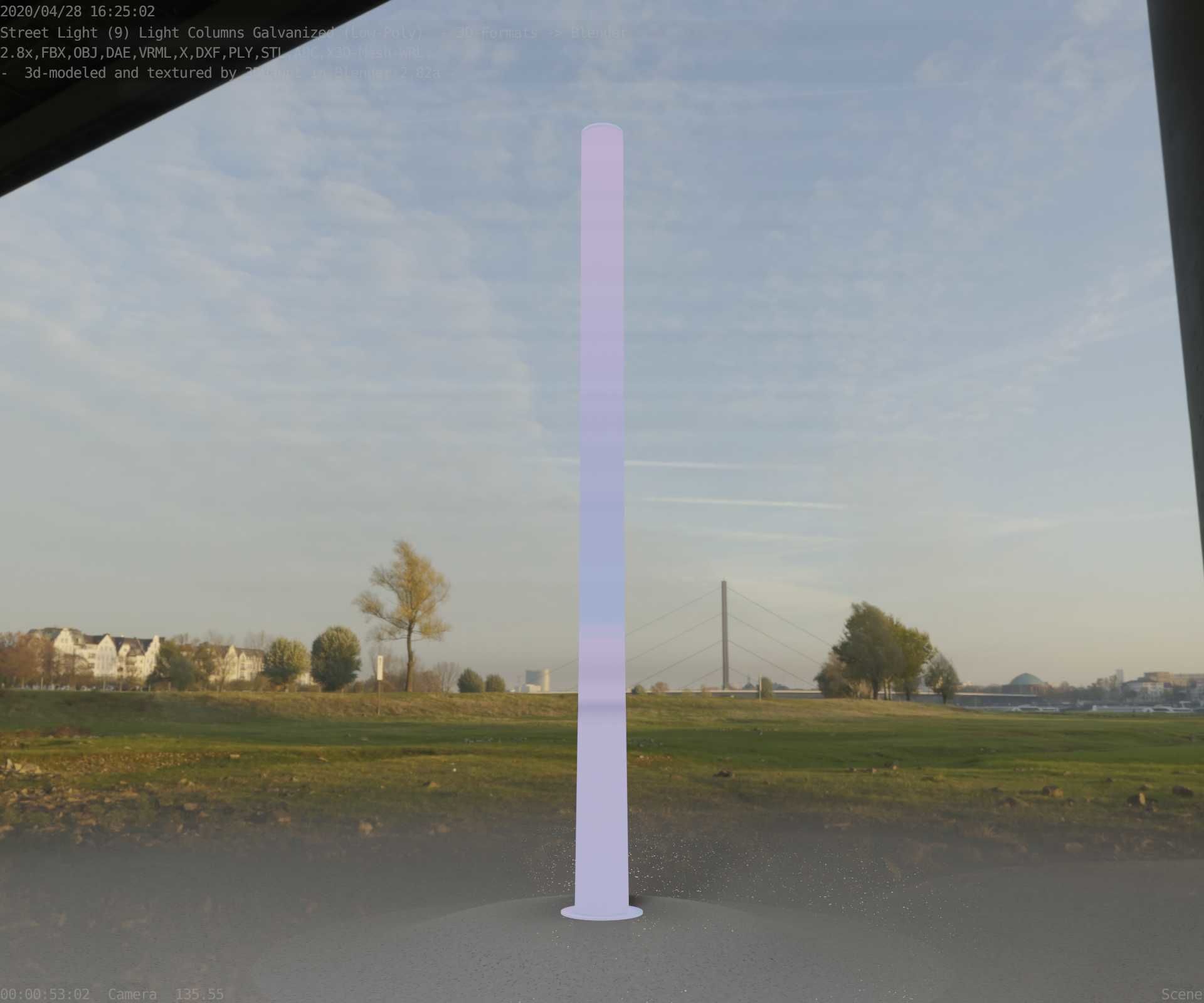 Galvanized Light-Column -13- Street-Light 9 Low-poly 3D model_95