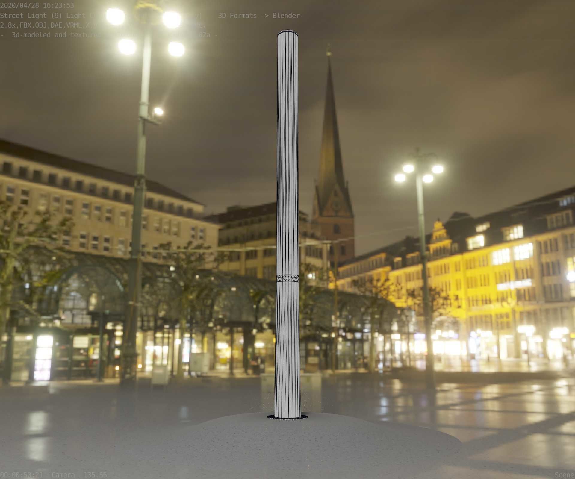 Galvanized Light-Column -13- Street-Light 9 Low-poly 3D model_40