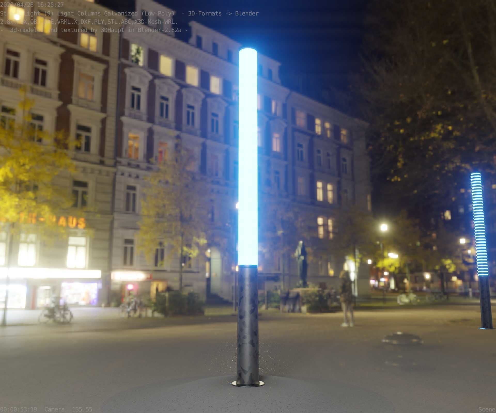 Galvanized Light-Column -13- Street-Light 9 Low-poly 3D model_23