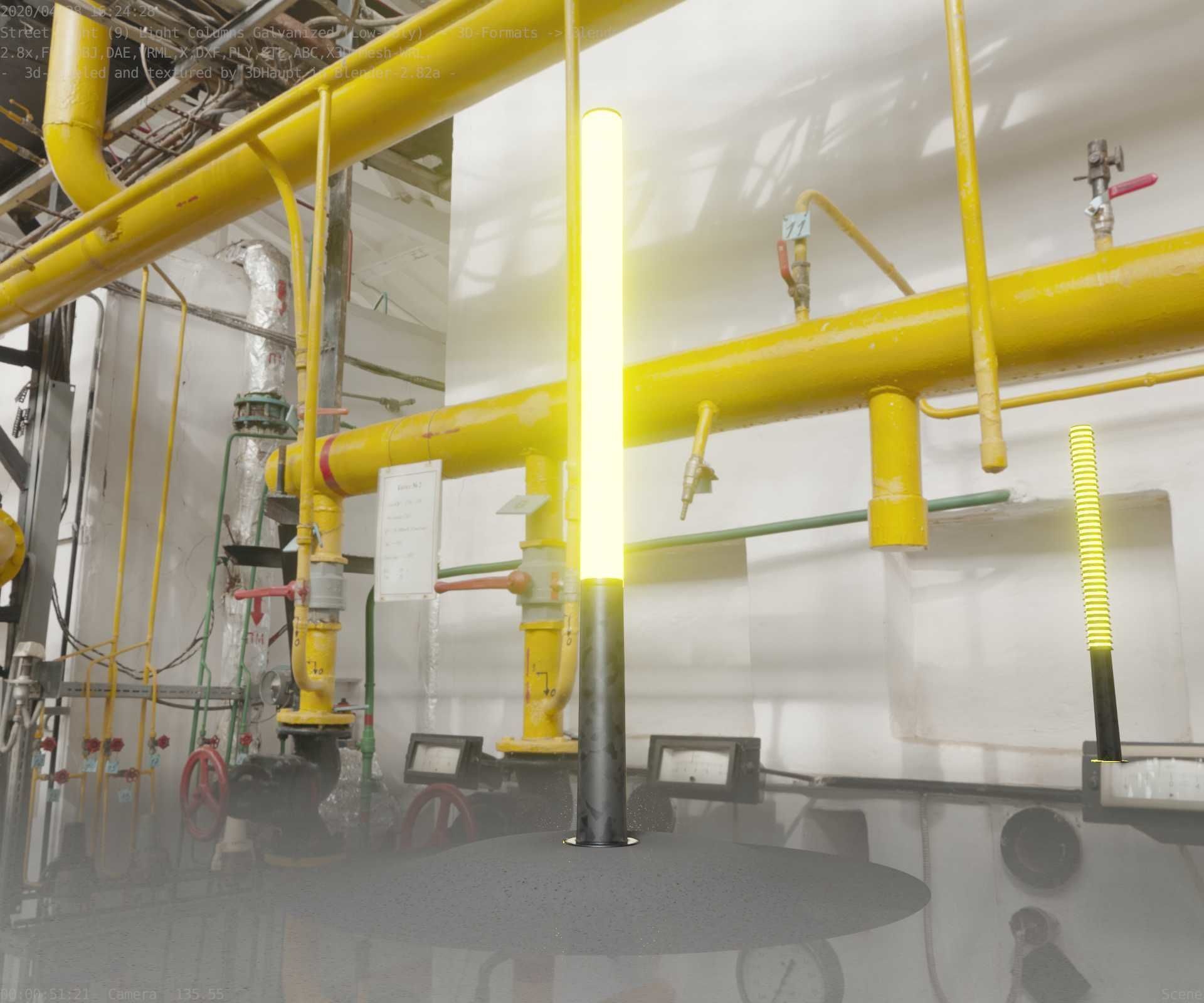 Galvanized Light-Column -13- Street-Light 9 Low-poly 3D model_66