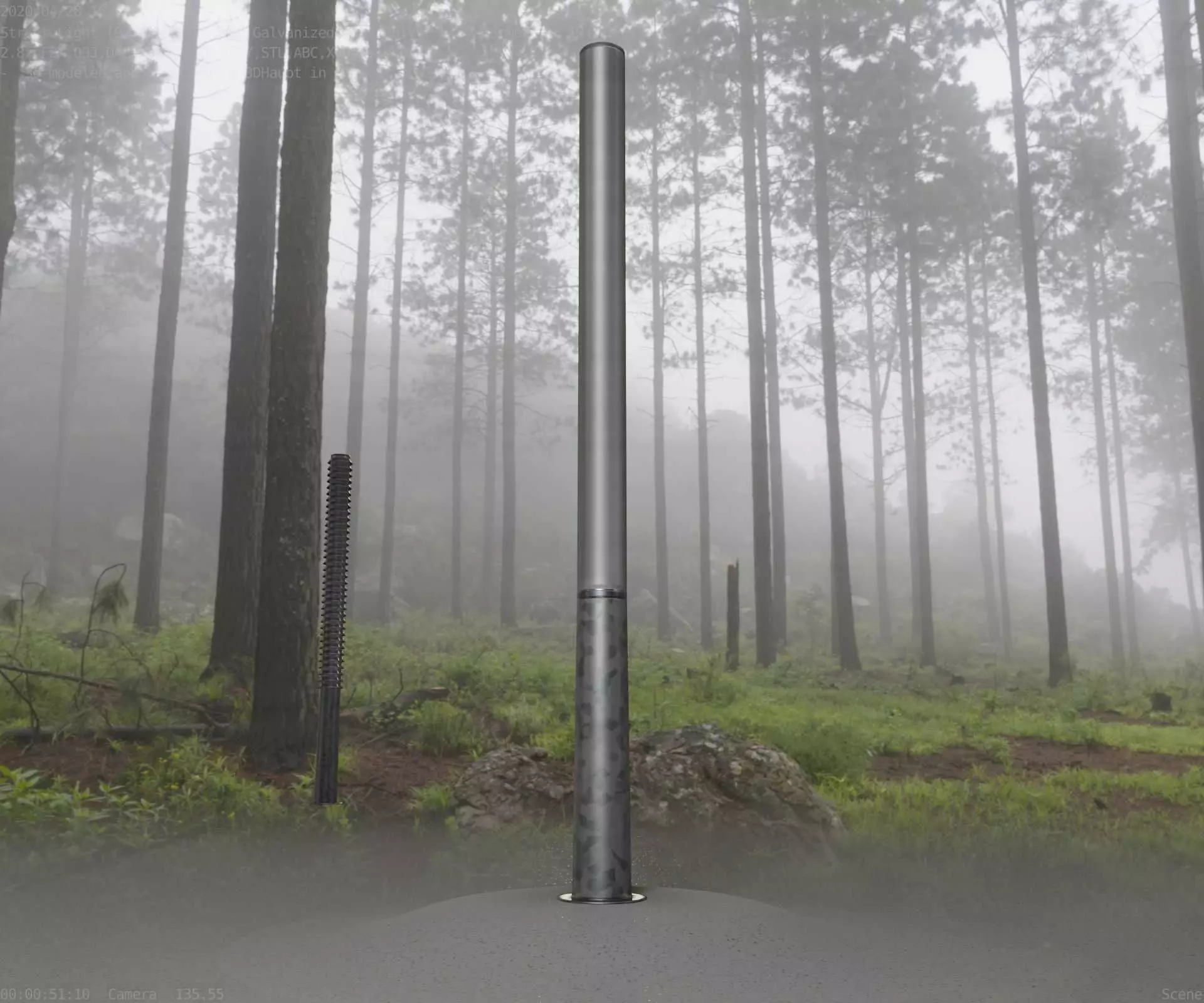 Galvanized Light-Column -13- Street-Light 9 Low-poly 3D model_0
