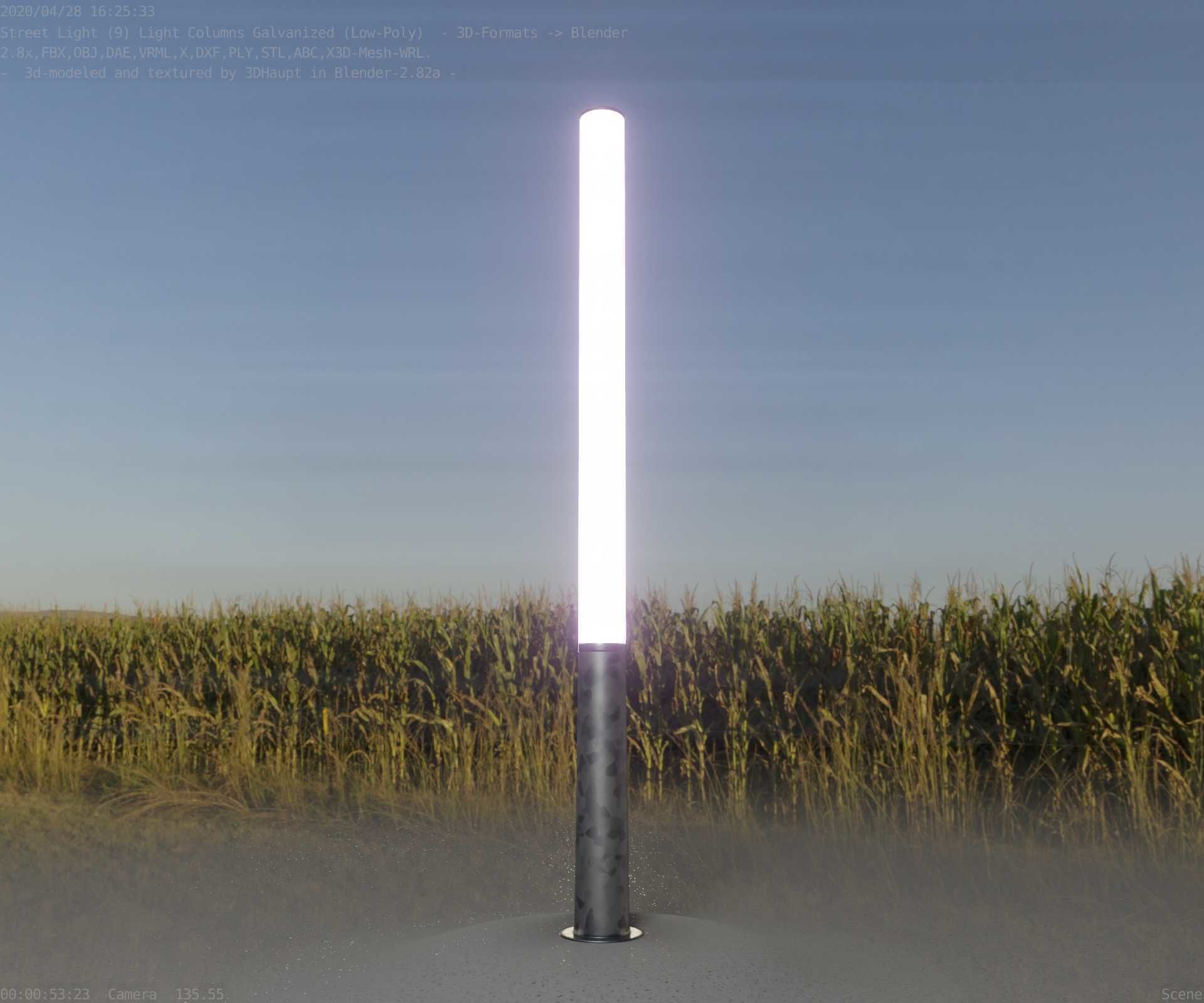 Galvanized Light-Column -13- Street-Light 9 Low-poly 3D model_27