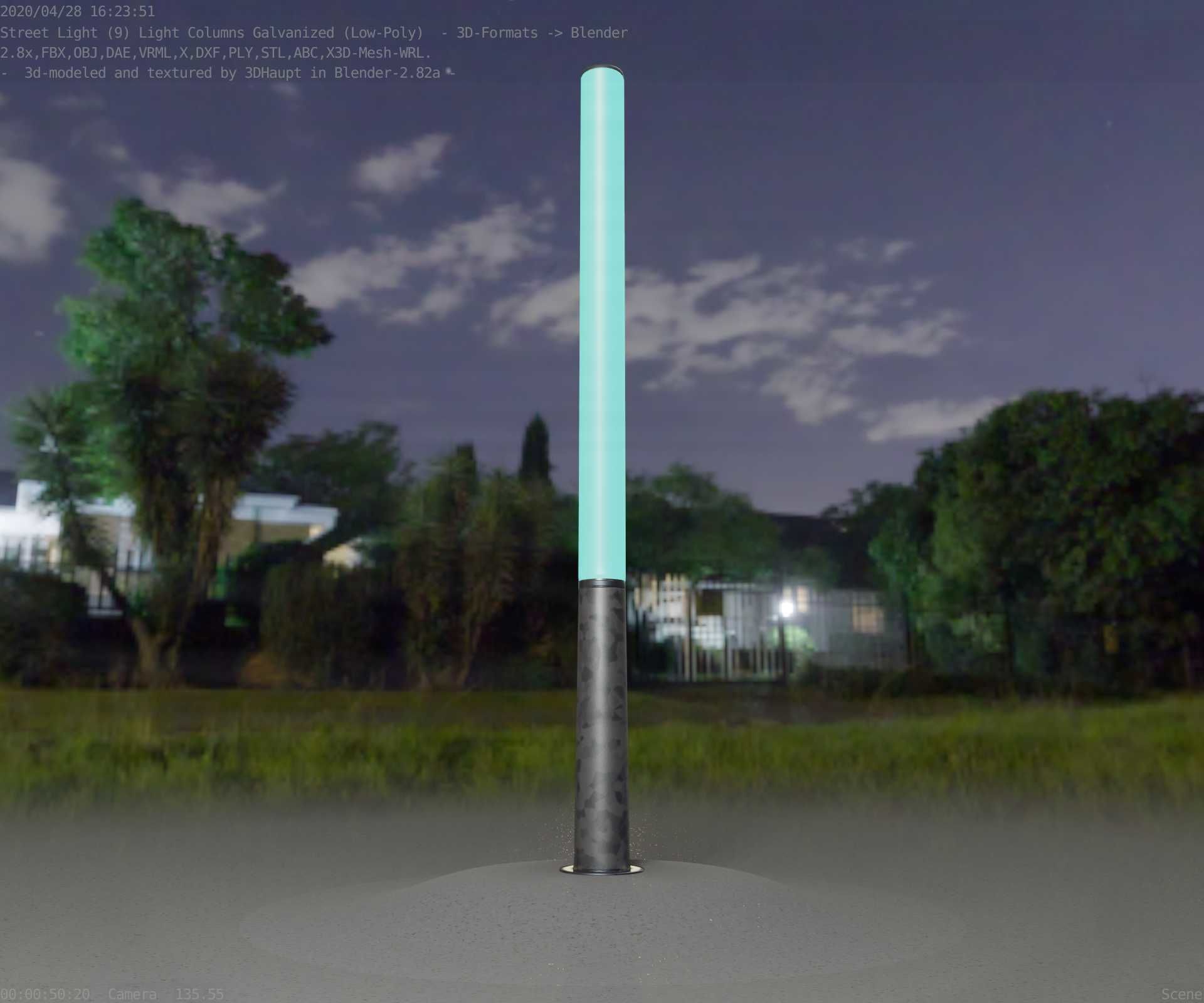 Galvanized Light-Column -13- Street-Light 9 Low-poly 3D model_39