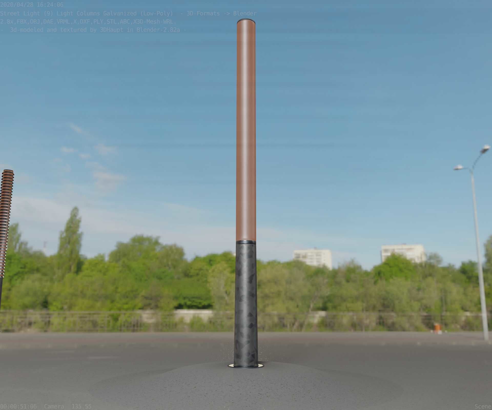 Galvanized Light-Column -13- Street-Light 9 Low-poly 3D model_59