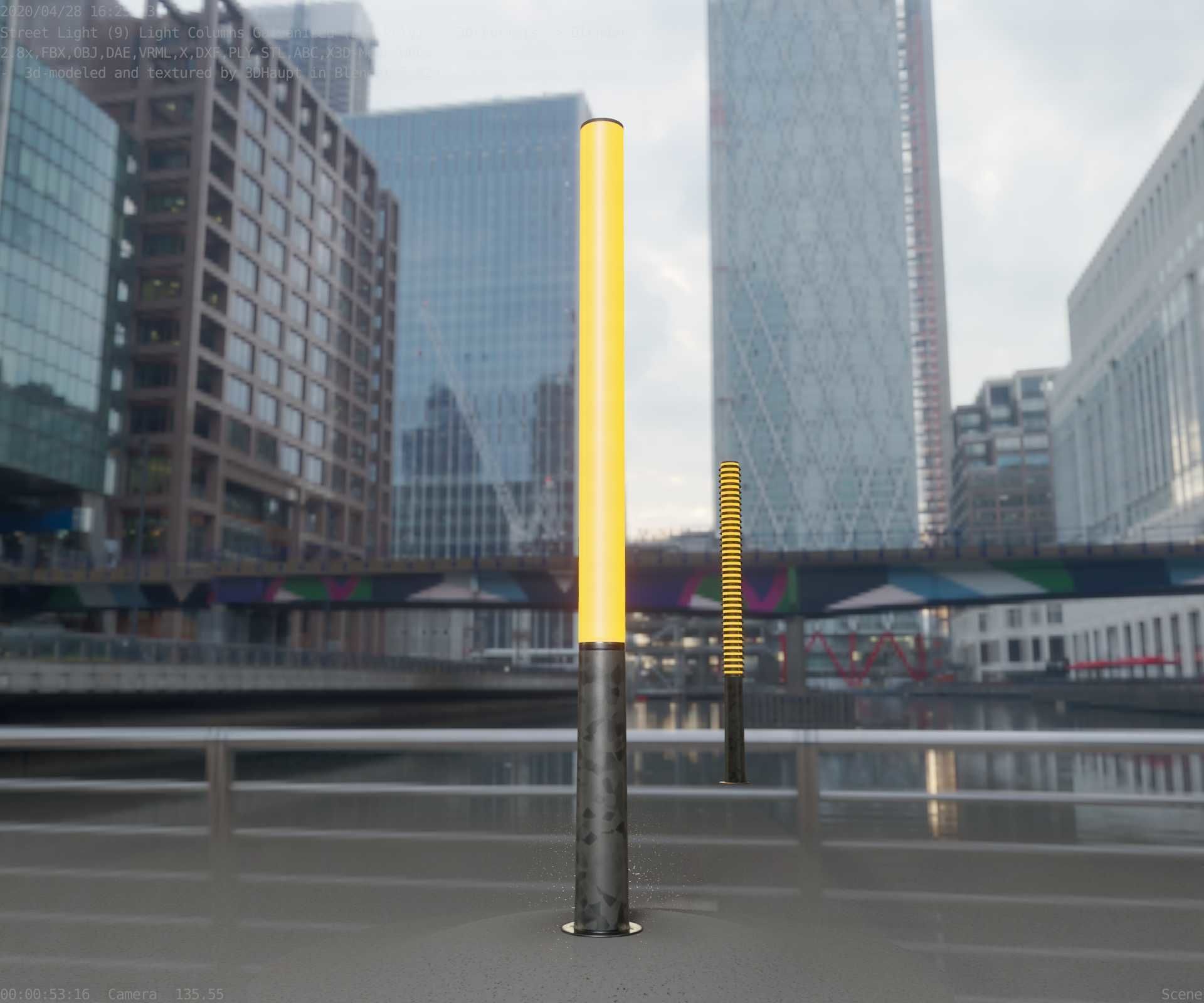 Galvanized Light-Column -13- Street-Light 9 Low-poly 3D model_20