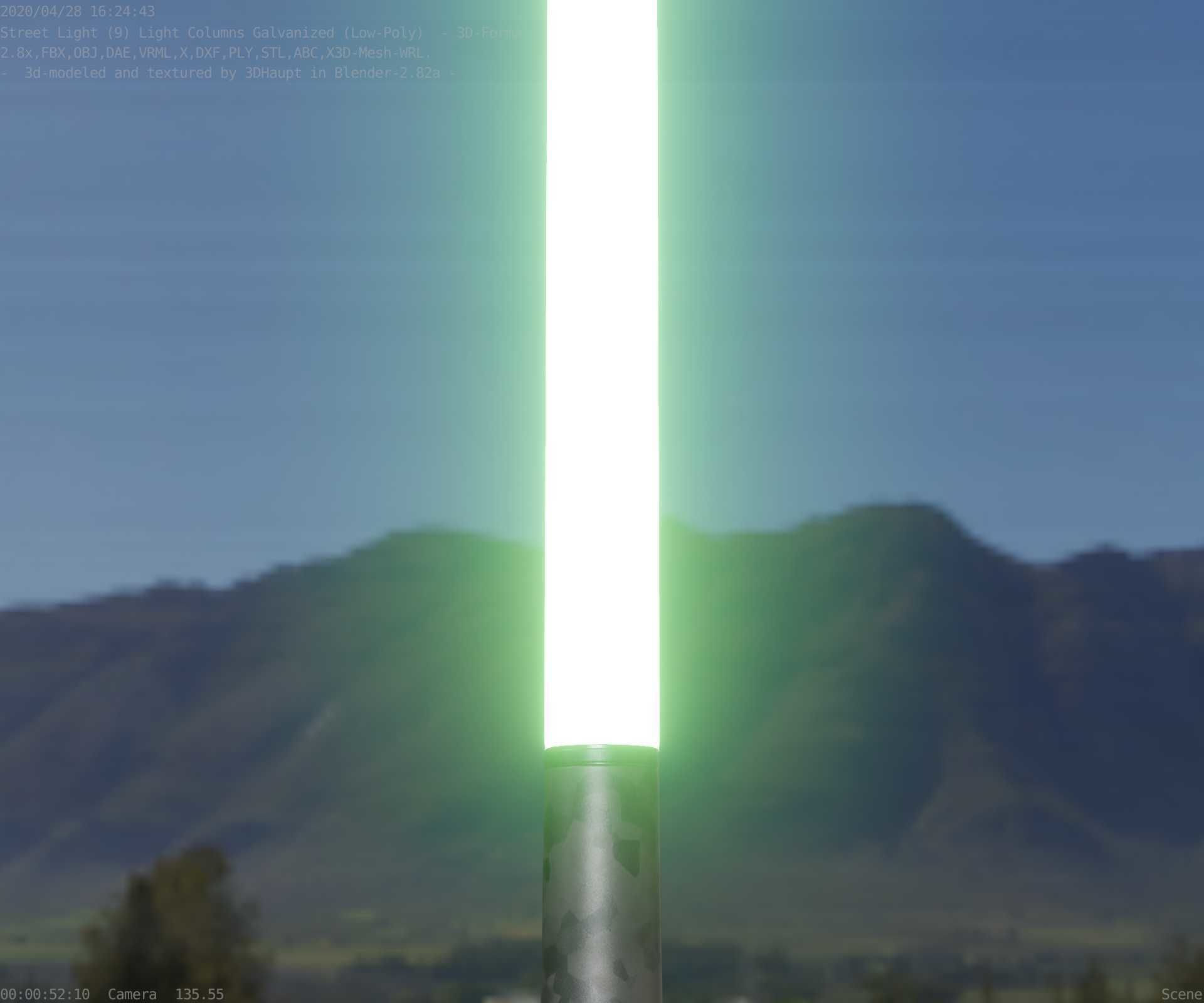 Galvanized Light-Column -13- Street-Light 9 Low-poly 3D model_79