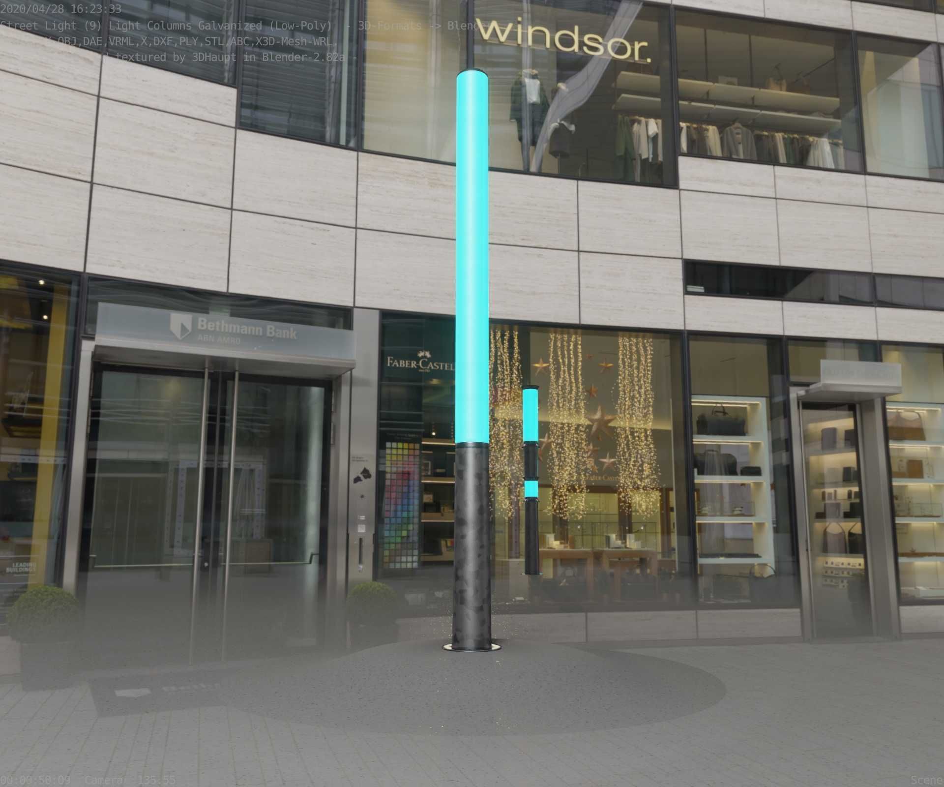 Galvanized Light-Column -13- Street-Light 9 Low-poly 3D model_47