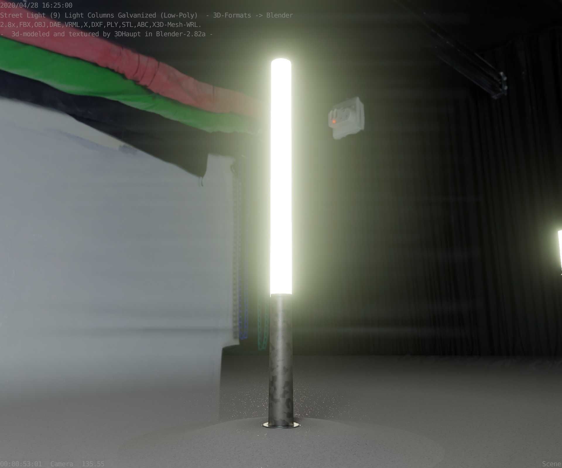 Galvanized Light-Column -13- Street-Light 9 Low-poly 3D model_94