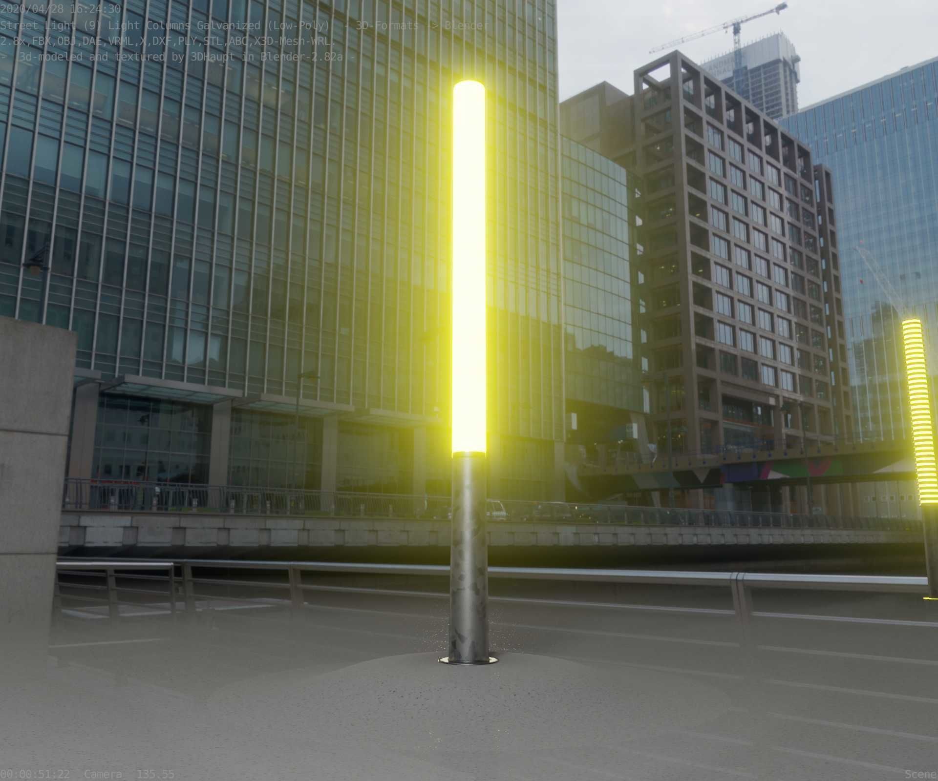 Galvanized Light-Column -13- Street-Light 9 Low-poly 3D model_67