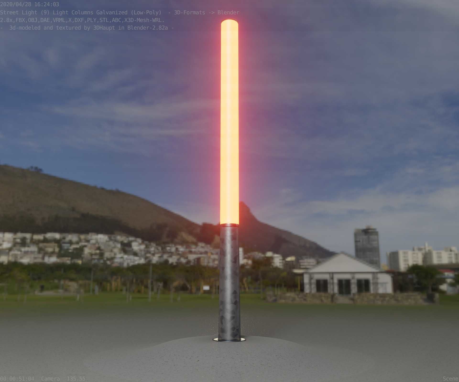 Galvanized Light-Column -13- Street-Light 9 Low-poly 3D model_57