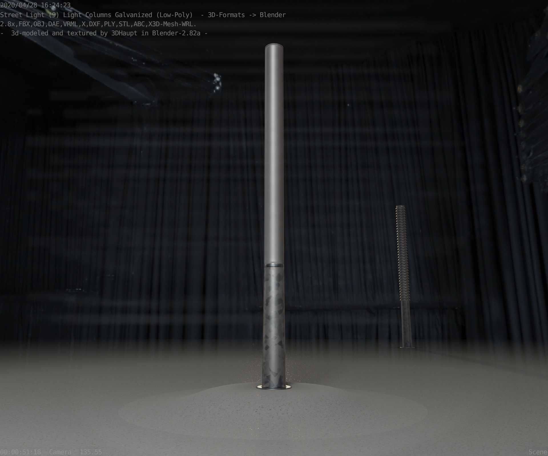 Galvanized Light-Column -13- Street-Light 9 Low-poly 3D model_63