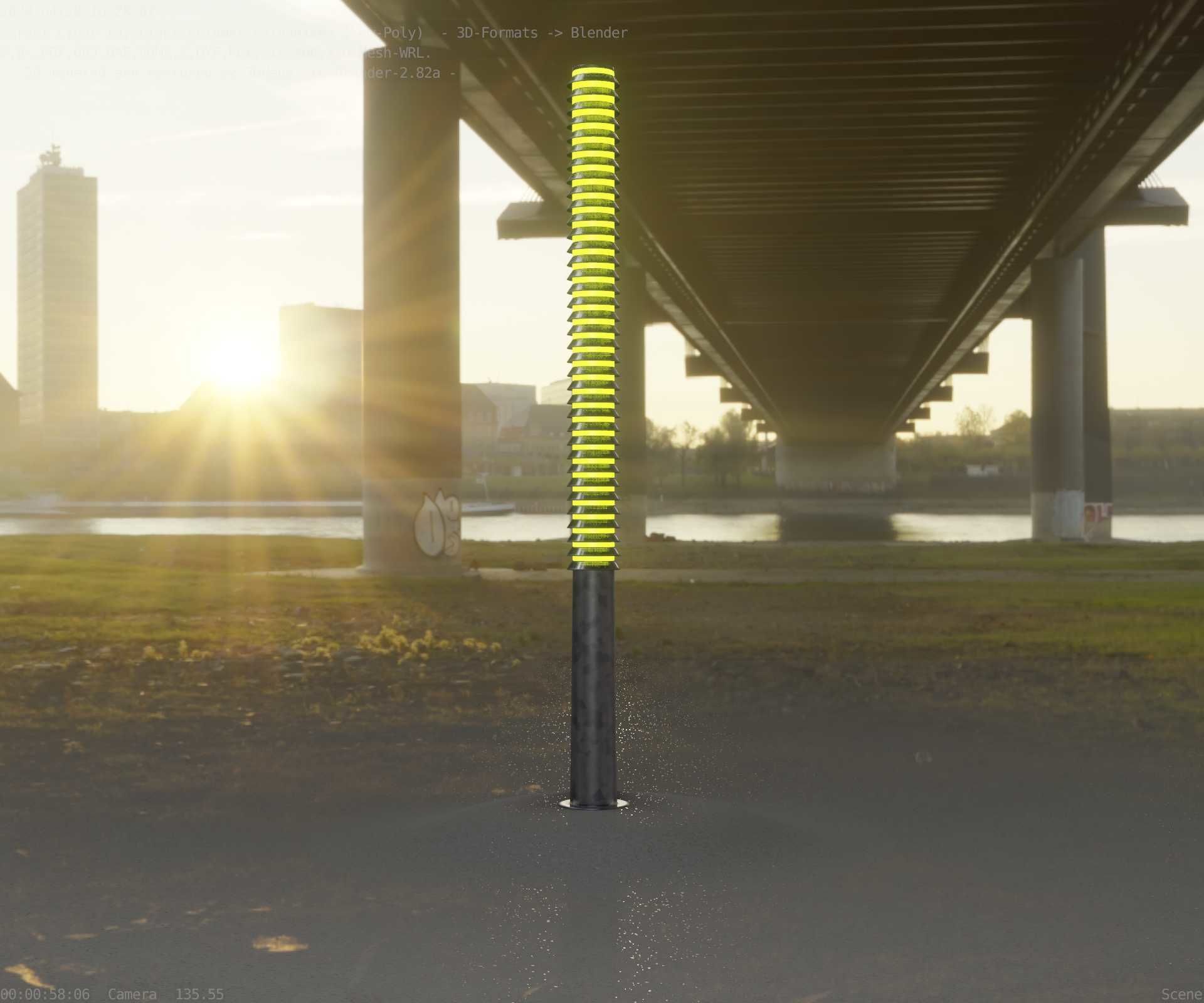 Galvanized Light-Column -14- Street-Light 9 Low-poly 3D model_98