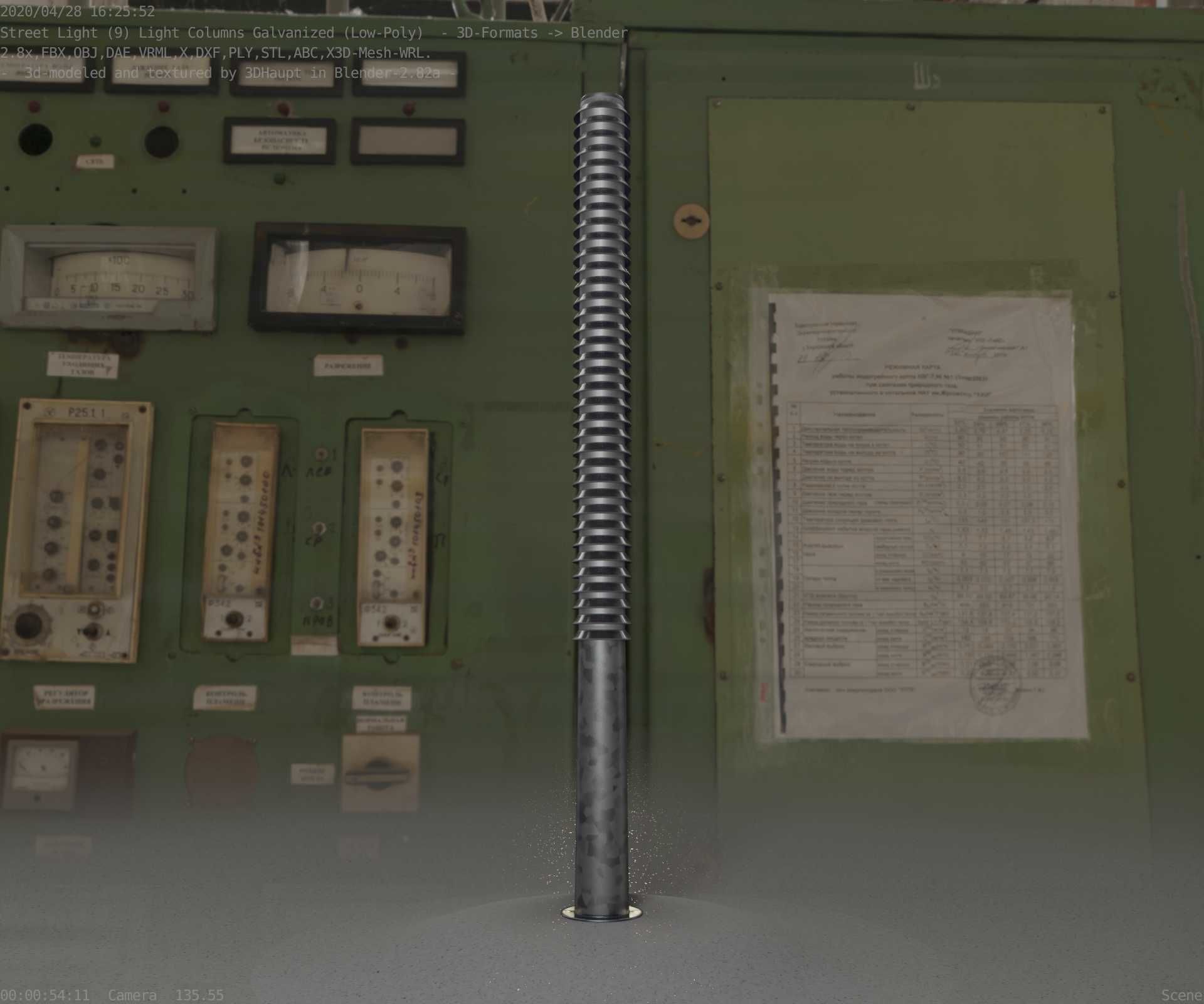 Galvanized Light-Column -14- Street-Light 9 Low-poly 3D model_21