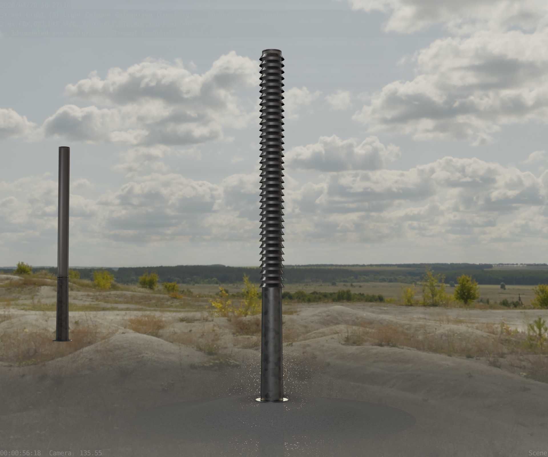 Galvanized Light-Column -14- Street-Light 9 Low-poly 3D model_62