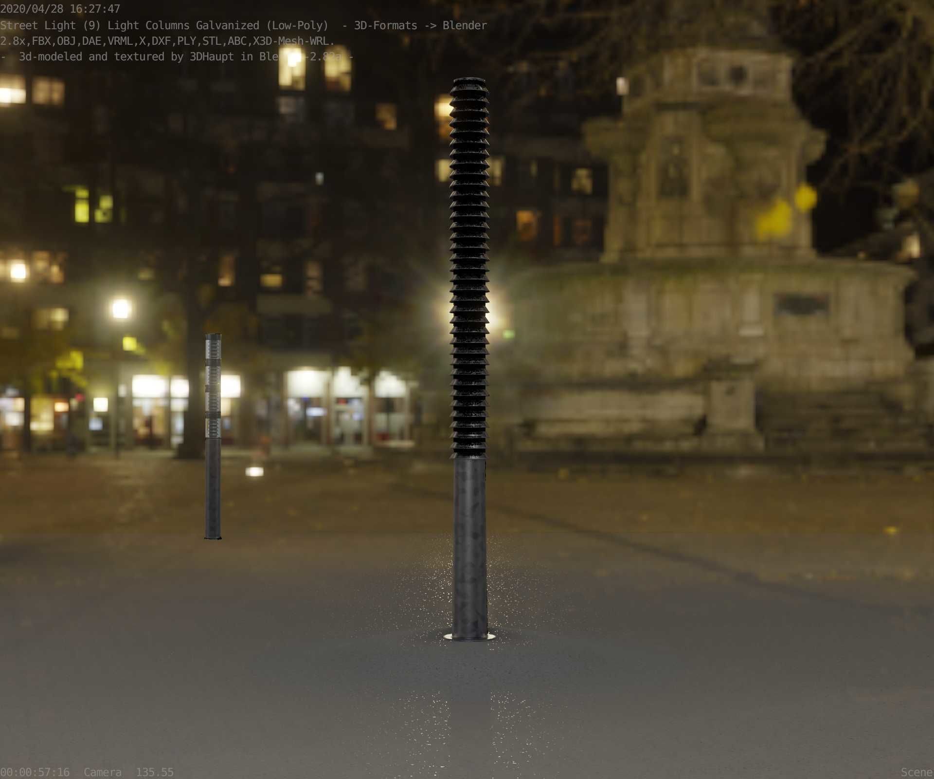 Galvanized Light-Column -14- Street-Light 9 Low-poly 3D model_84