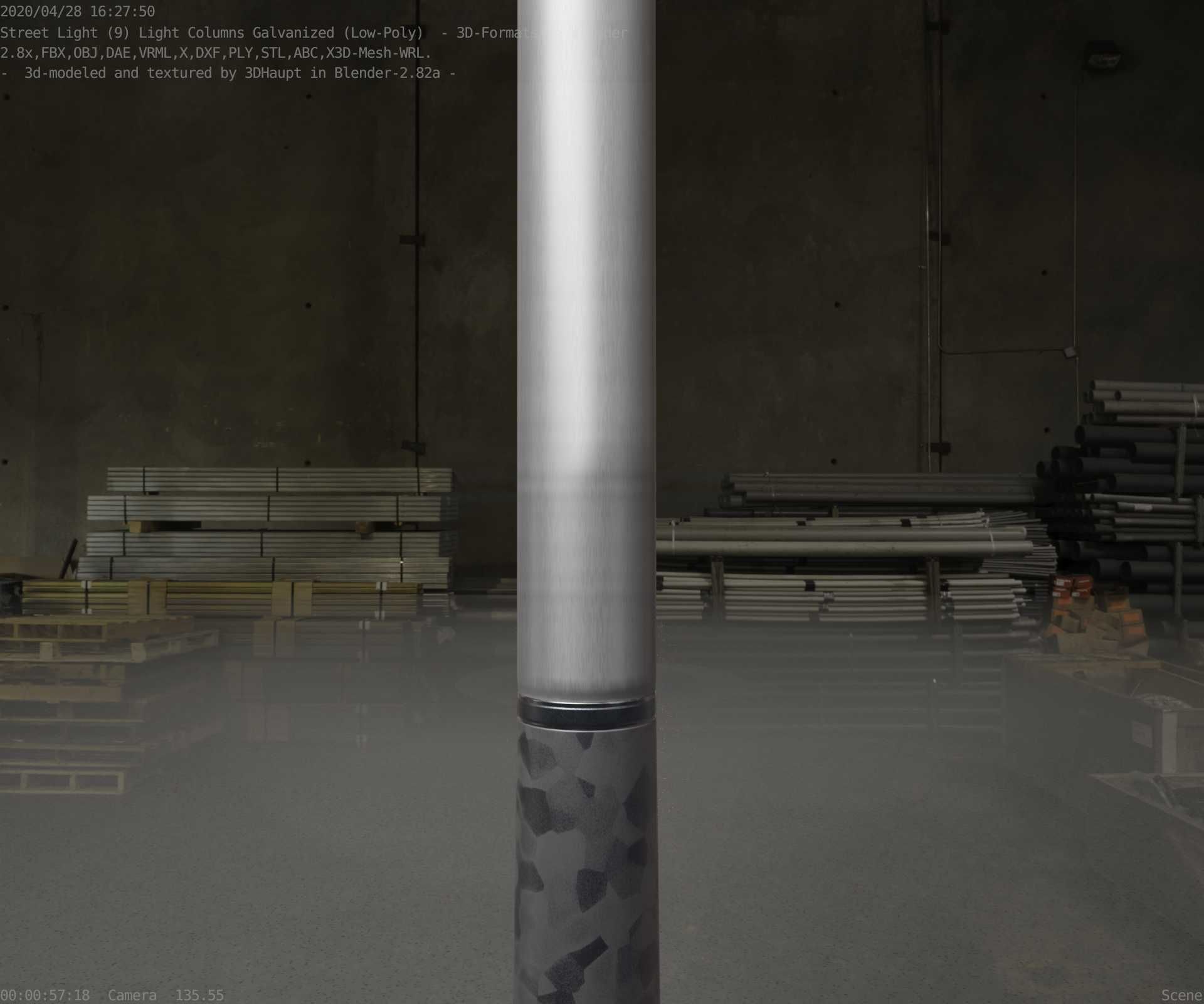 Galvanized Light-Column -14- Street-Light 9 Low-poly 3D model_86