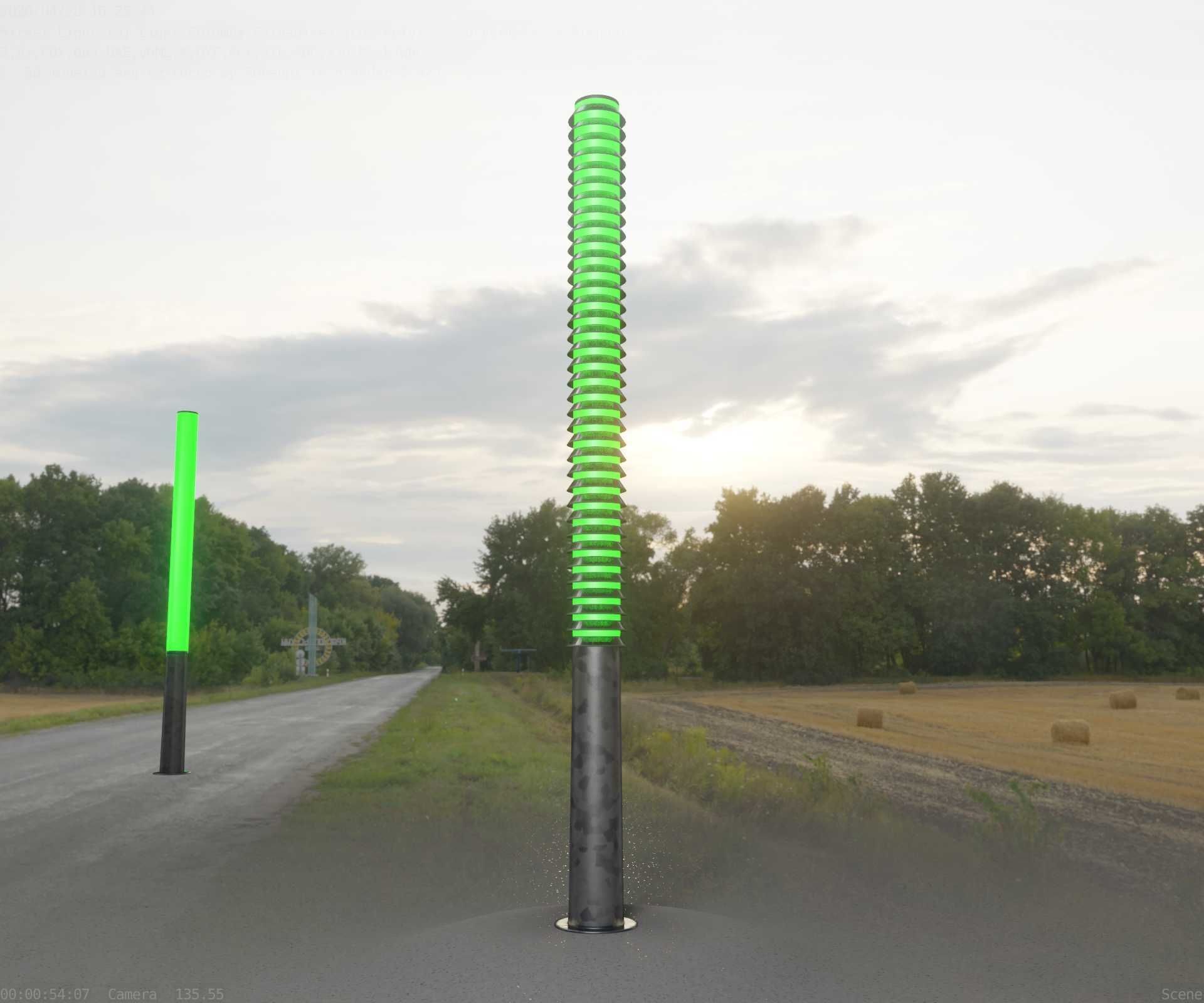 Galvanized Light-Column -14- Street-Light 9 Low-poly 3D model_17