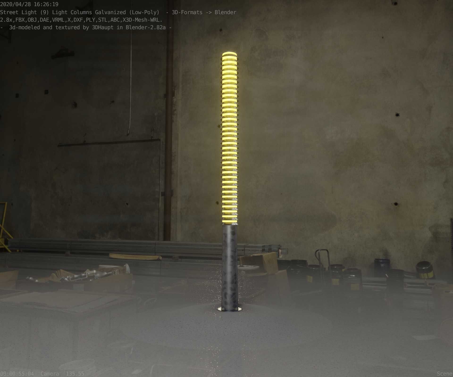 Galvanized Light-Column -14- Street-Light 9 Low-poly 3D model_38