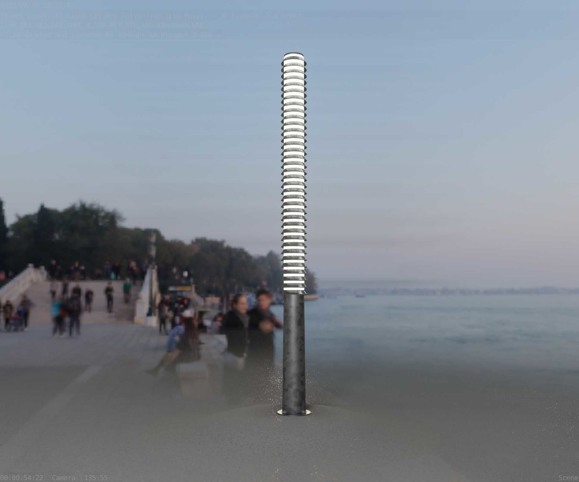 Galvanized Light-Column -14- Street-Light 9 Low-poly 3D model_32