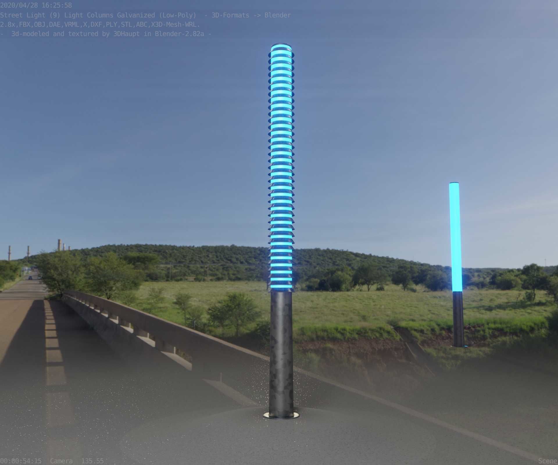 Galvanized Light-Column -14- Street-Light 9 Low-poly 3D model_25