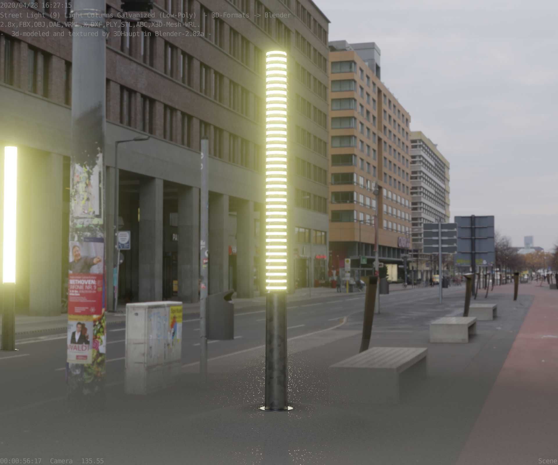 Galvanized Light-Column -14- Street-Light 9 Low-poly 3D model_61