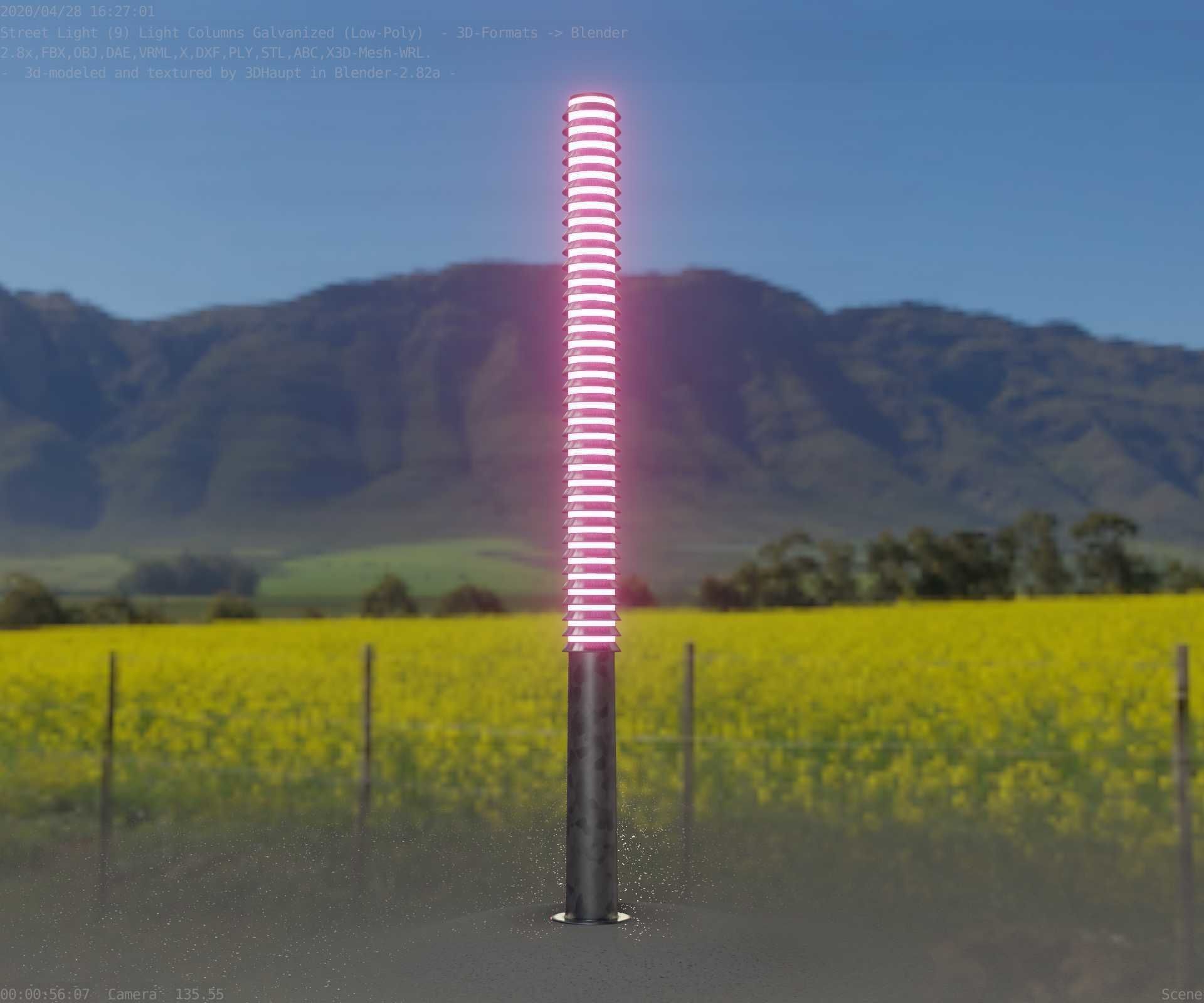 Galvanized Light-Column -14- Street-Light 9 Low-poly 3D model_51