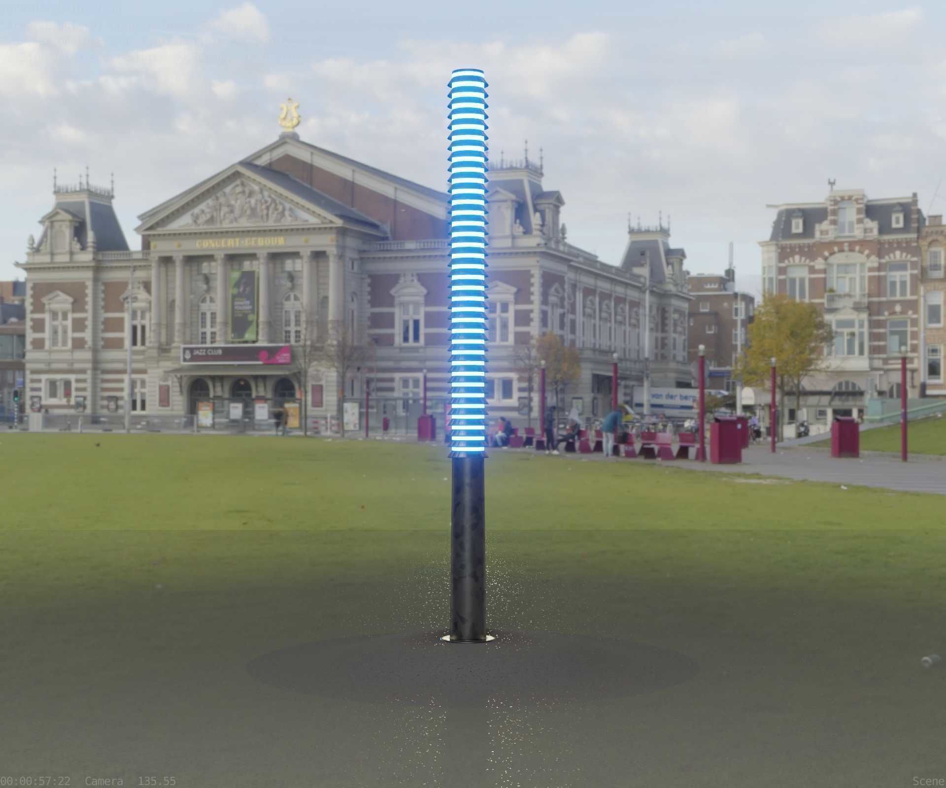 Galvanized Light-Column -14- Street-Light 9 Low-poly 3D model_90