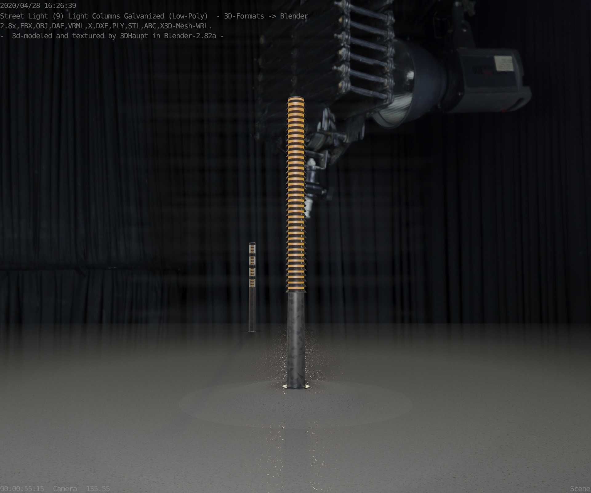 Galvanized Light-Column -14- Street-Light 9 Low-poly 3D model_2