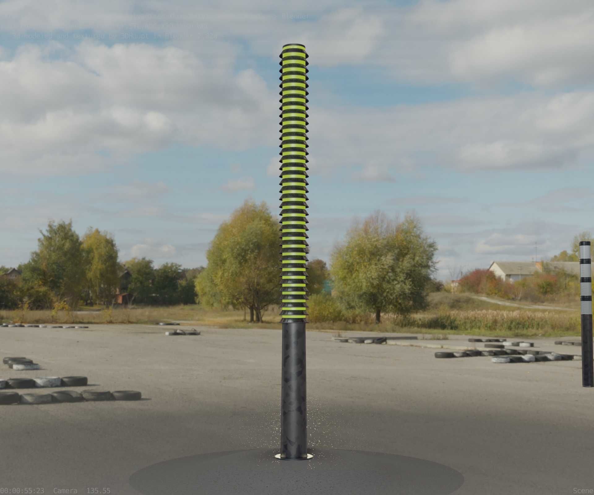 Galvanized Light-Column -14- Street-Light 9 Low-poly 3D model_10