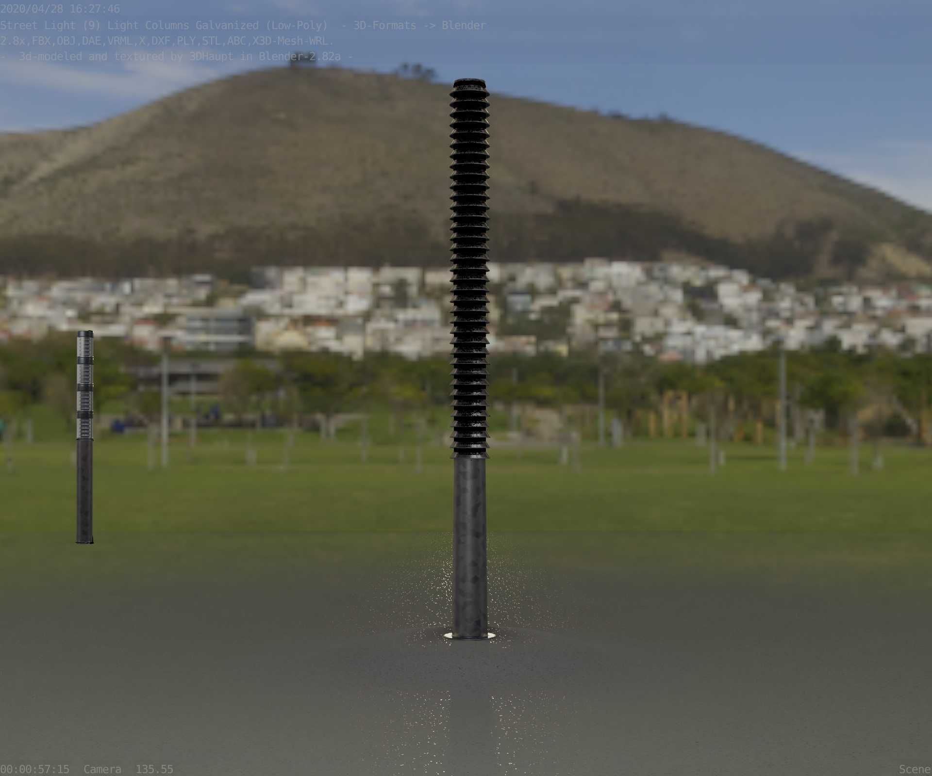 Galvanized Light-Column -14- Street-Light 9 Low-poly 3D model_83
