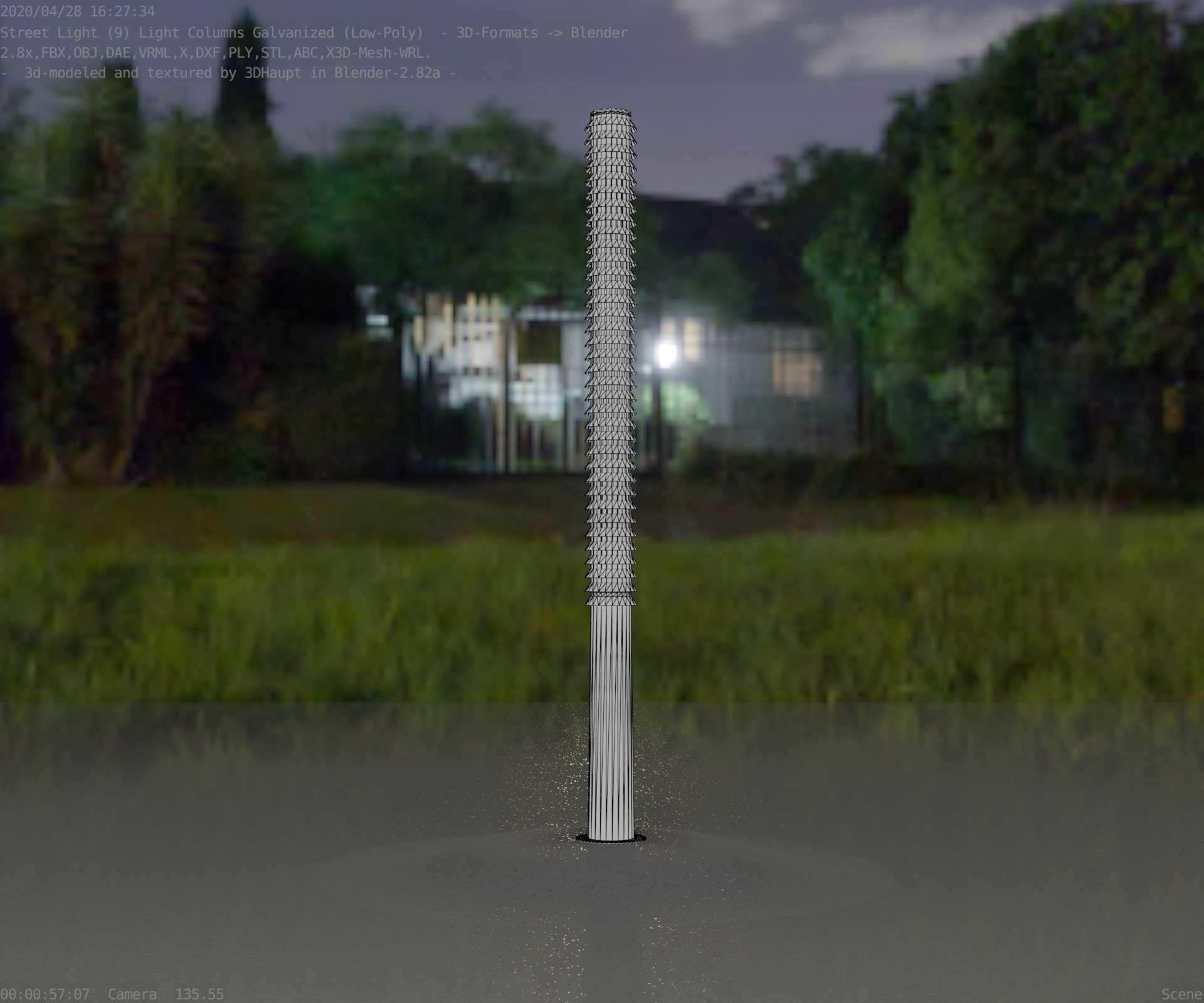 Galvanized Light-Column -14- Street-Light 9 Low-poly 3D model_75