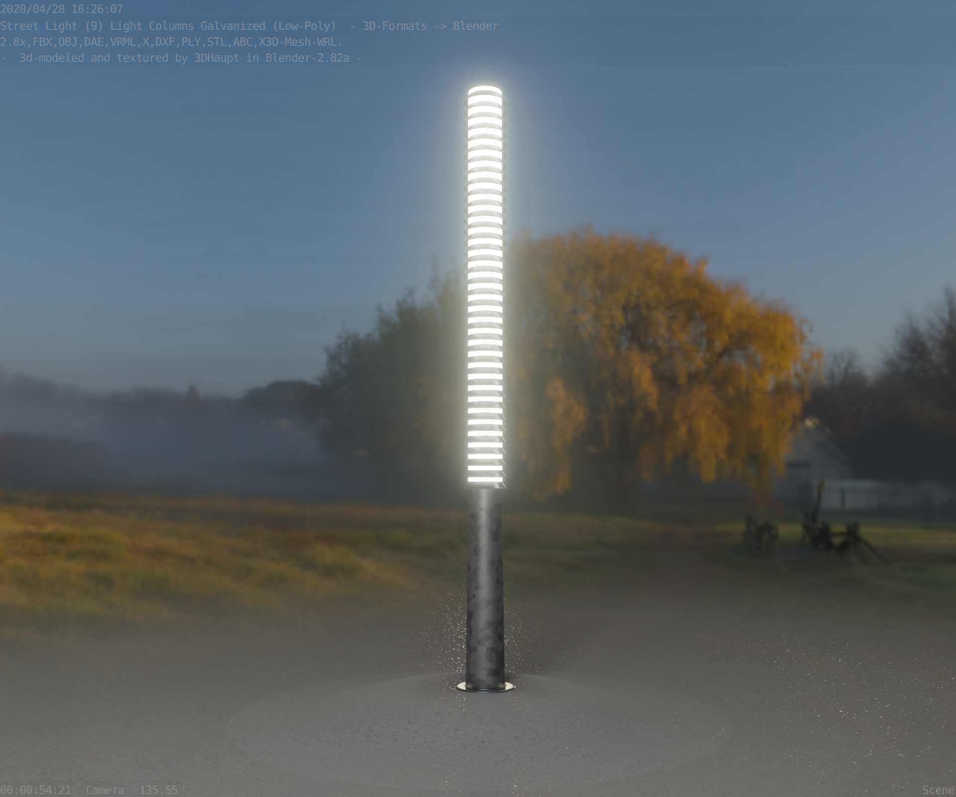 Galvanized Light-Column -14- Street-Light 9 Low-poly 3D model_31