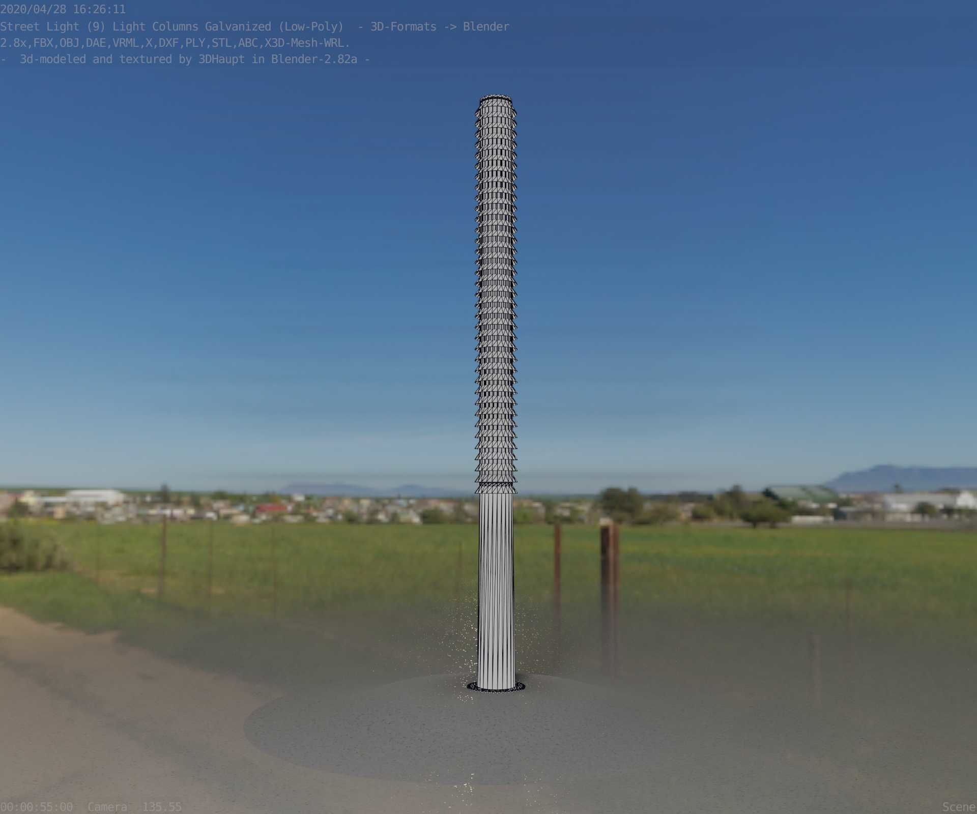 Galvanized Light-Column -14- Street-Light 9 Low-poly 3D model_34