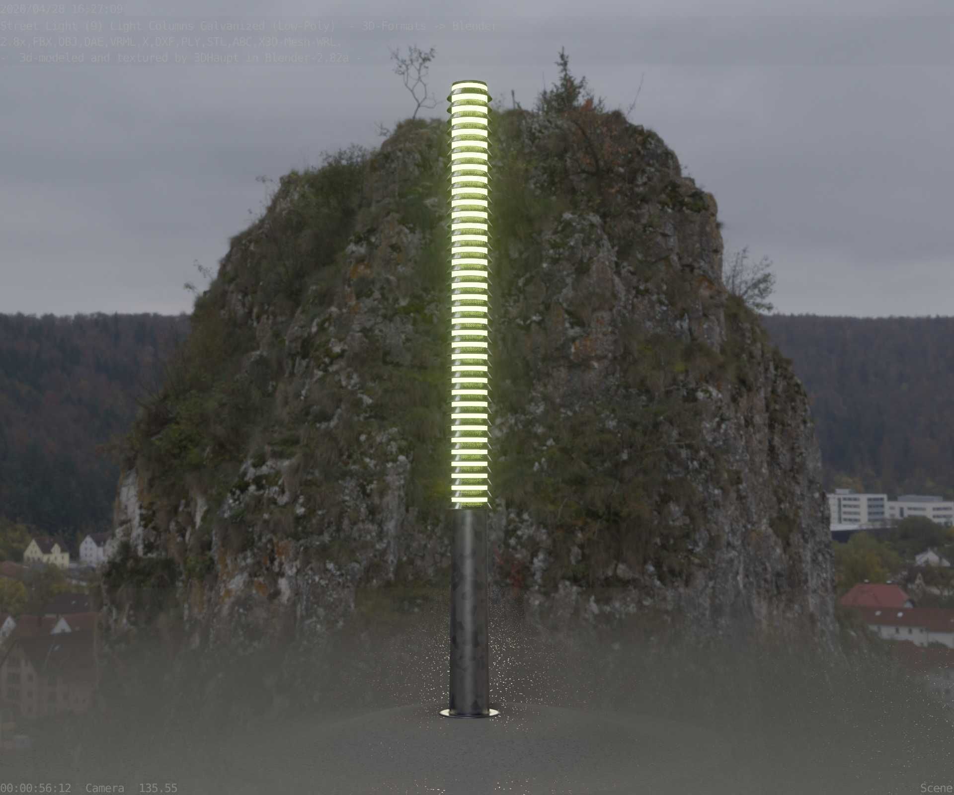 Galvanized Light-Column -14- Street-Light 9 Low-poly 3D model_56
