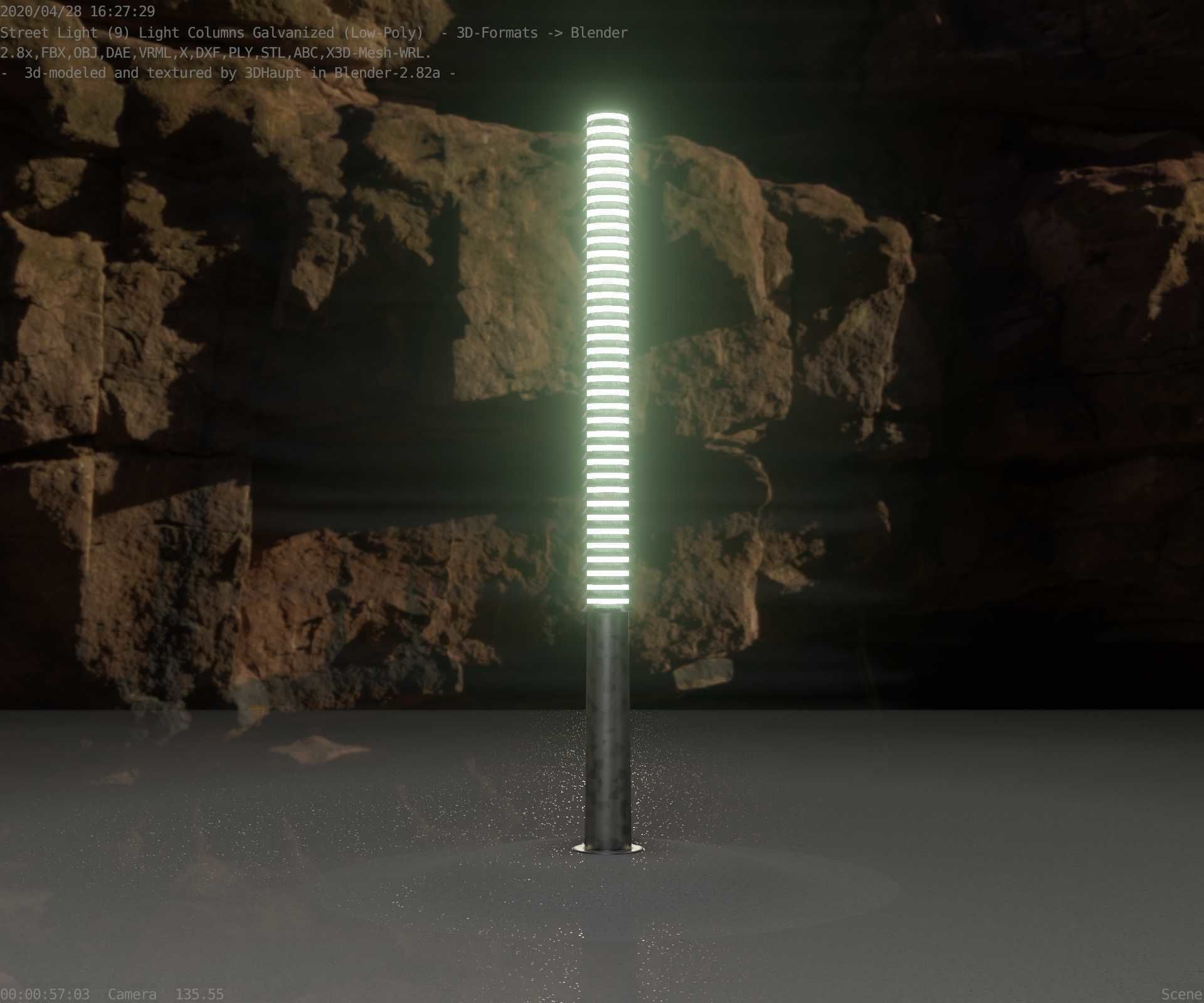 Galvanized Light-Column -14- Street-Light 9 Low-poly 3D model_71