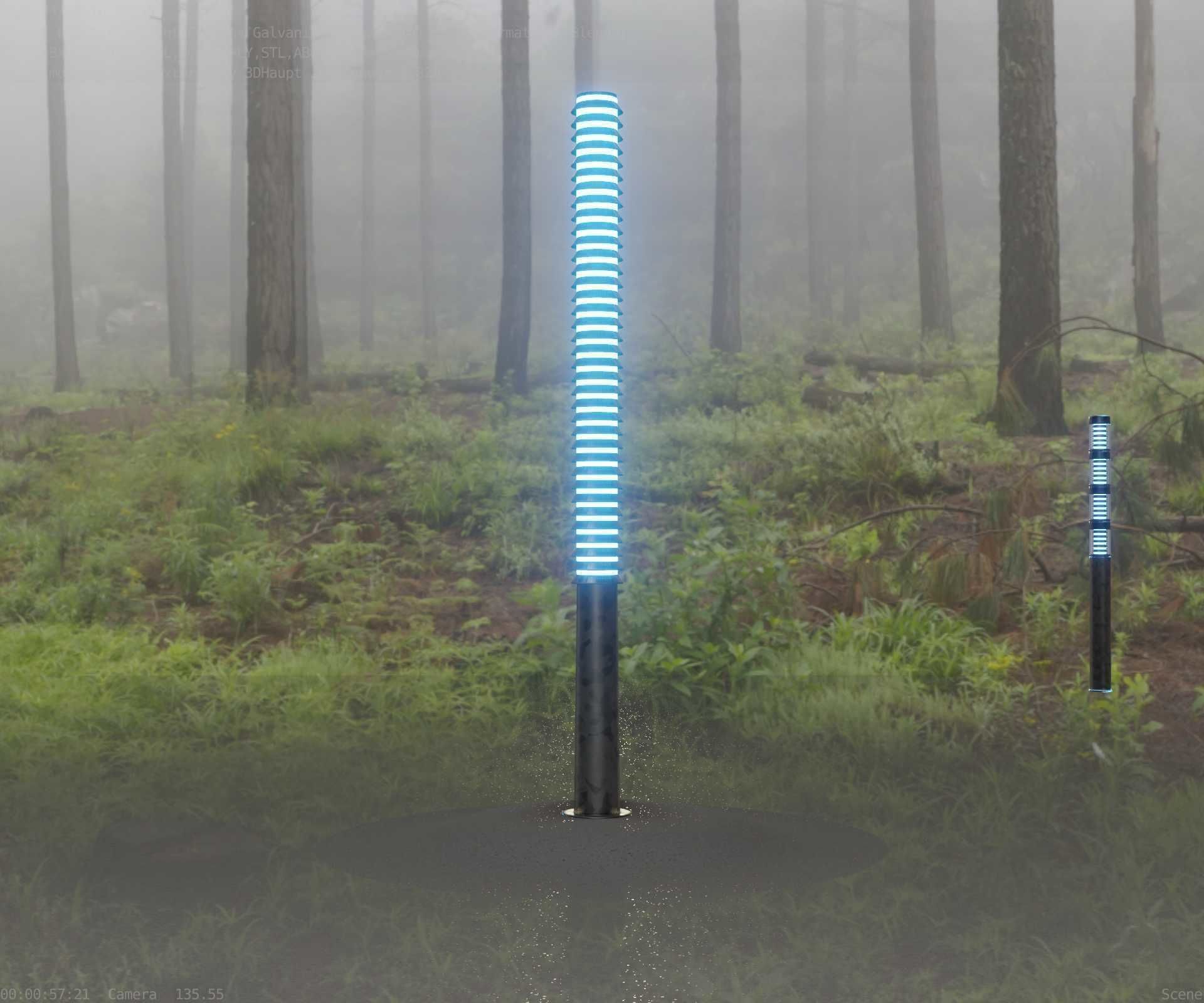 Galvanized Light-Column -14- Street-Light 9 Low-poly 3D model_89