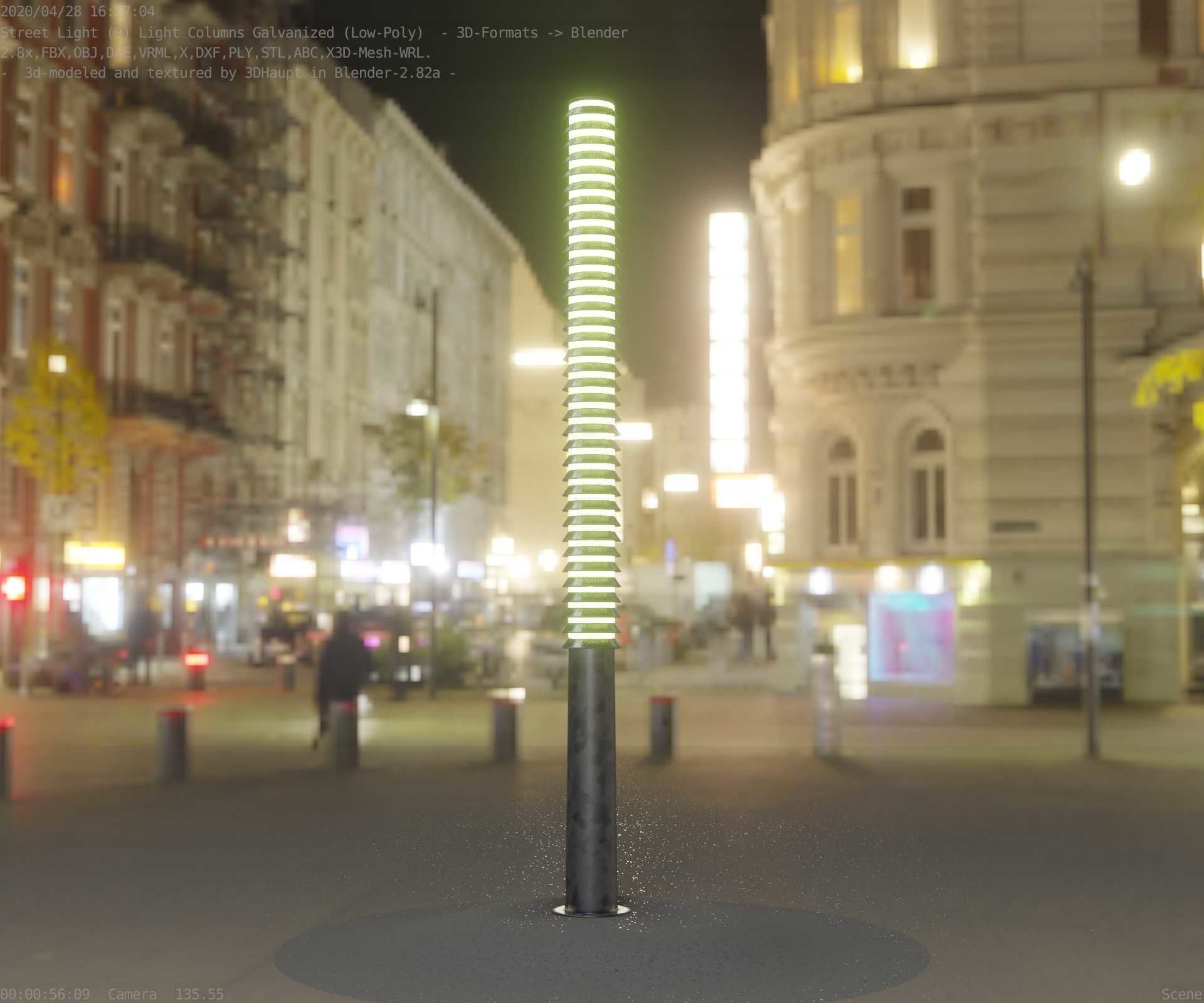Galvanized Light-Column -14- Street-Light 9 Low-poly 3D model_53