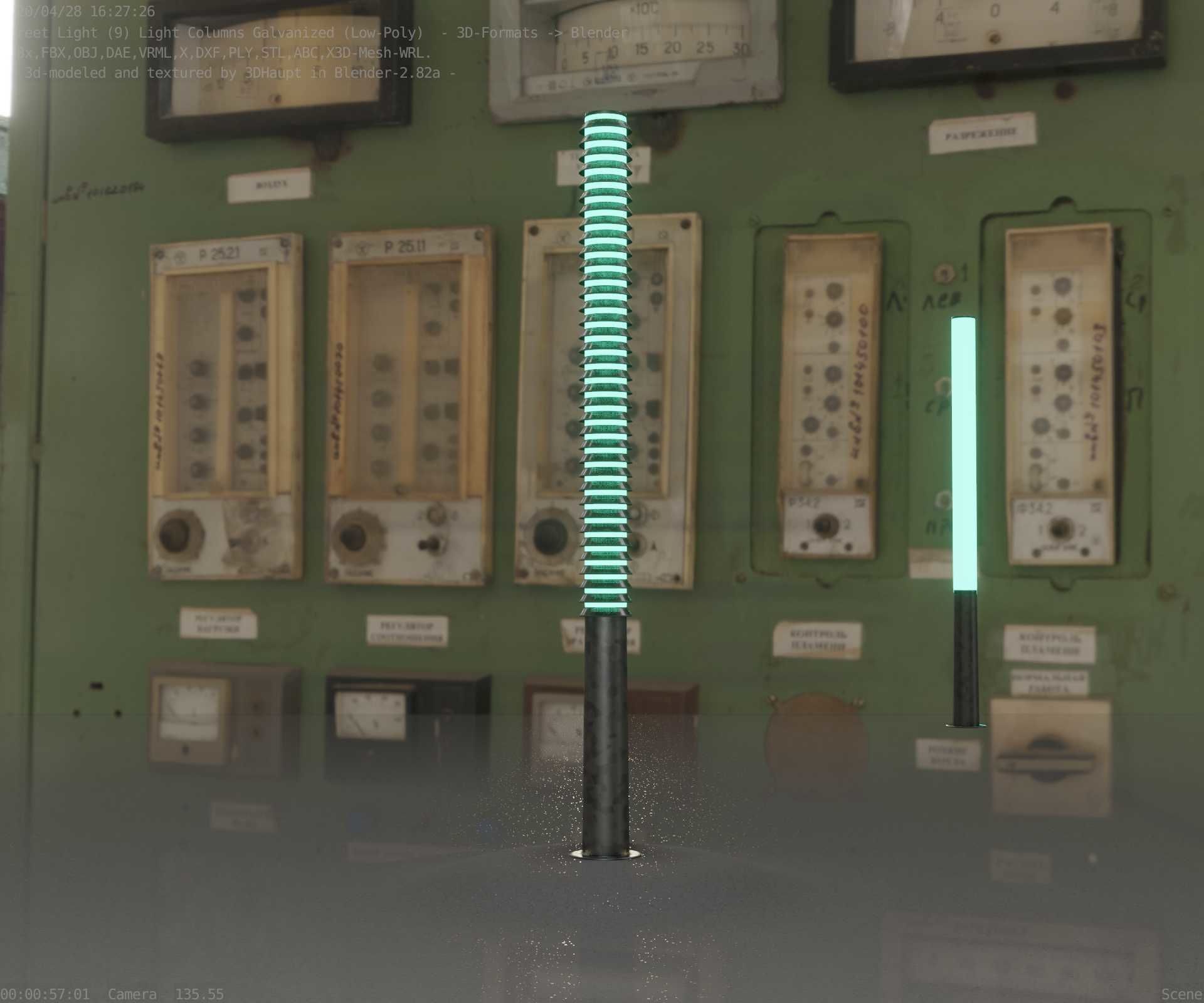Galvanized Light-Column -14- Street-Light 9 Low-poly 3D model_69