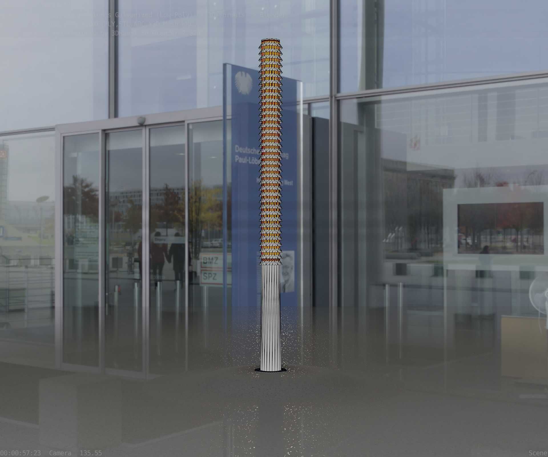 Galvanized Light-Column -14- Street-Light 9 Low-poly 3D model_91