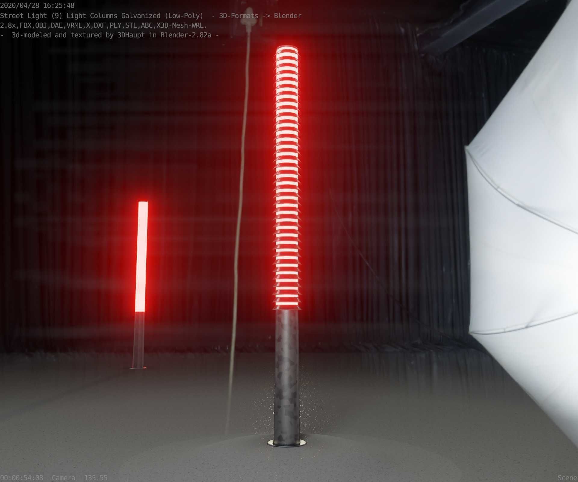 Galvanized Light-Column -14- Street-Light 9 Low-poly 3D model_18