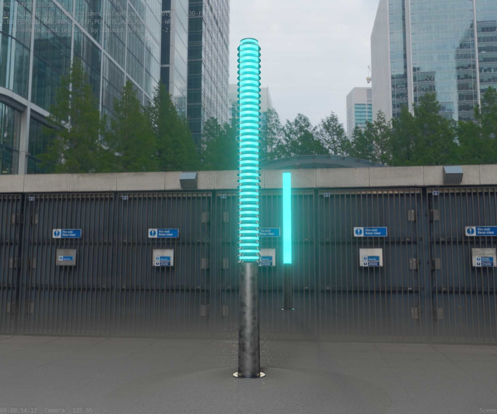 Galvanized Light-Column -14- Street-Light 9 Low-poly 3D model_22