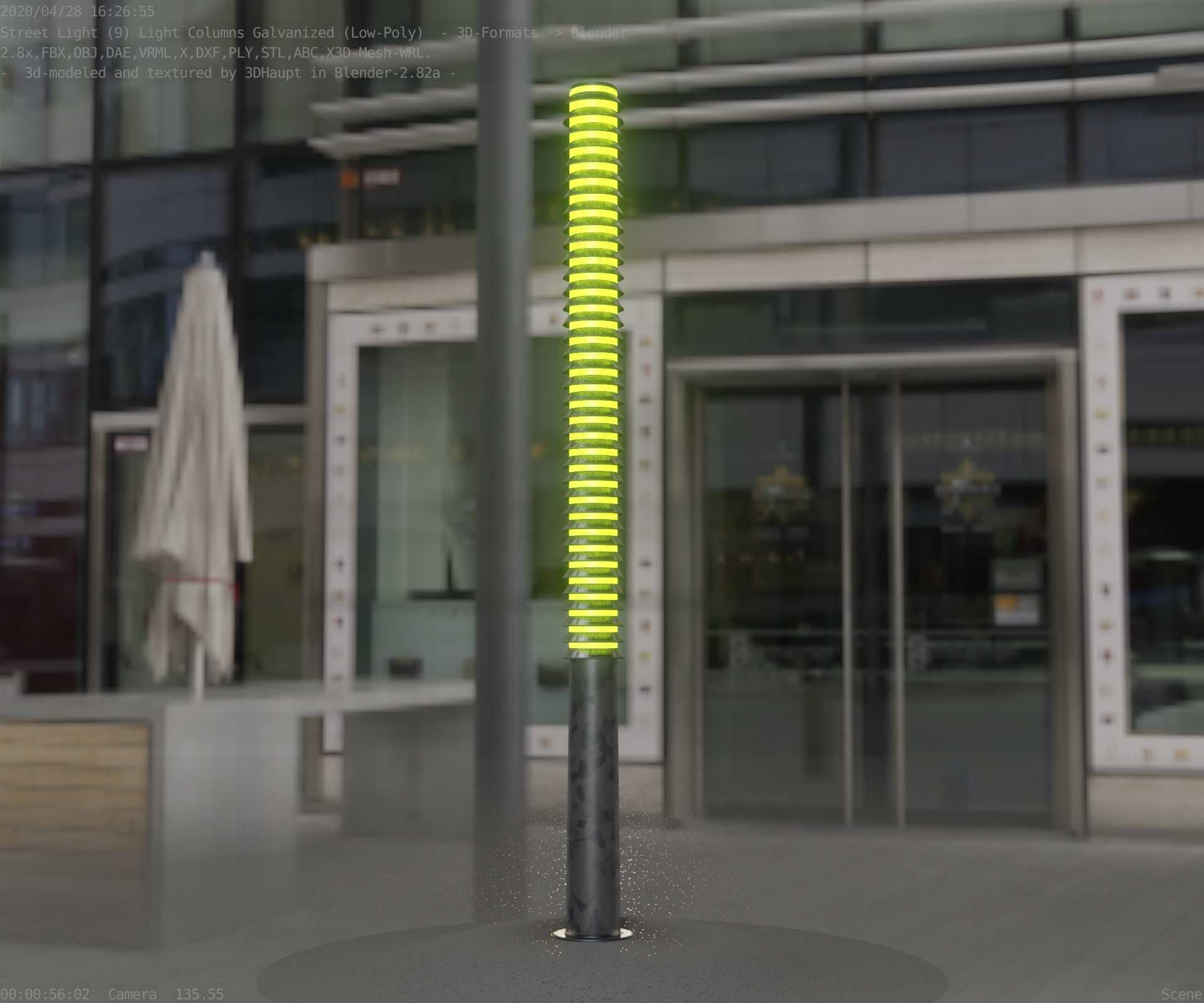 Galvanized Light-Column -14- Street-Light 9 Low-poly 3D model_13