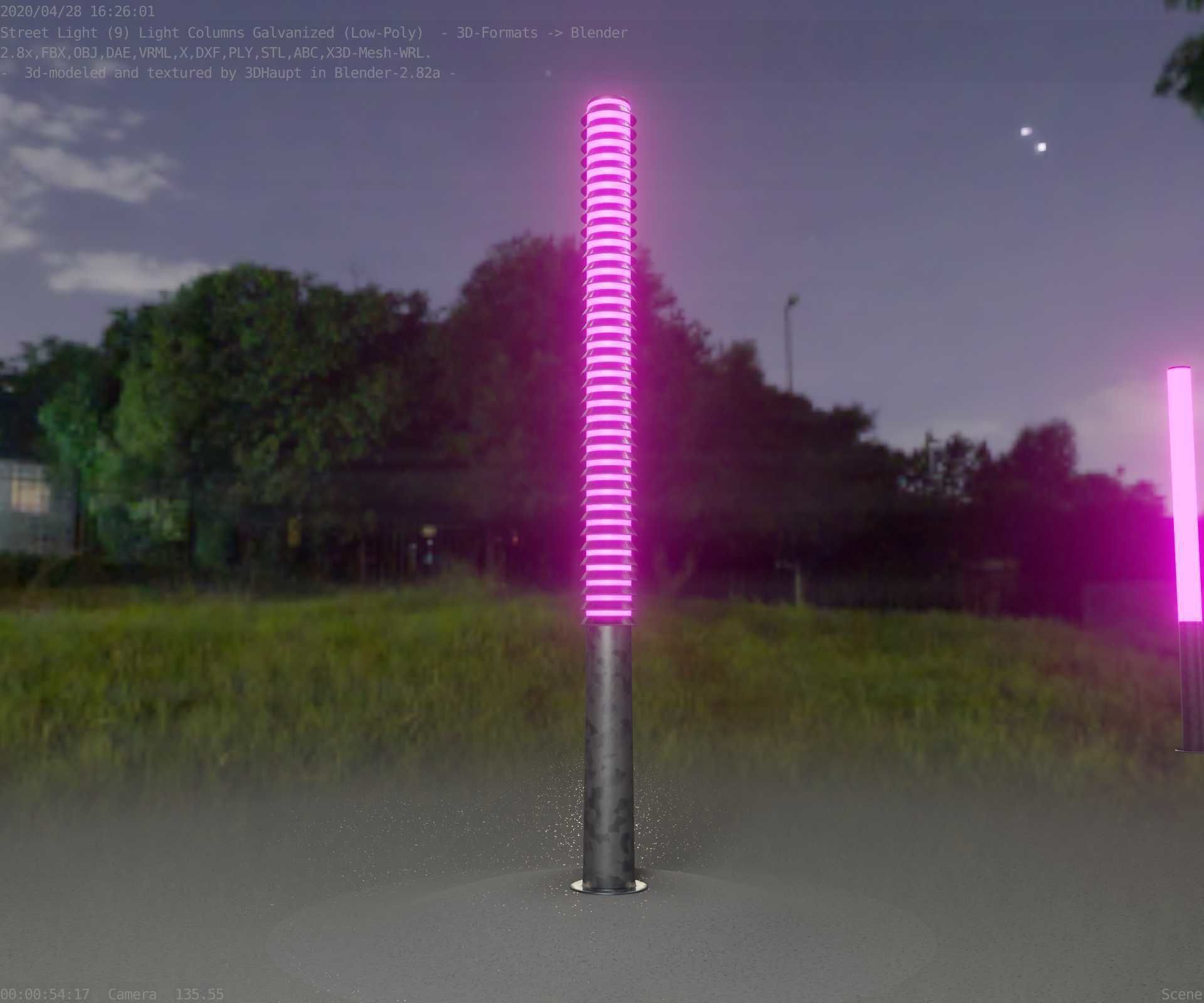 Galvanized Light-Column -14- Street-Light 9 Low-poly 3D model_27
